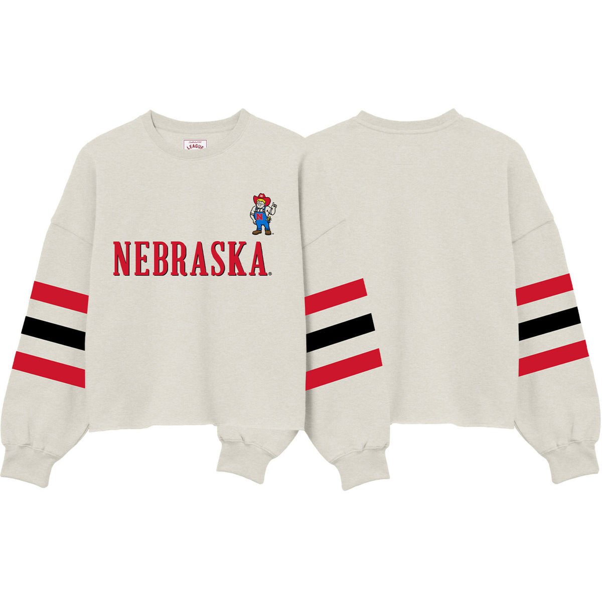 Women's MidCrop Crewneck Sweatshirt League - Nebraska Cornhuskers