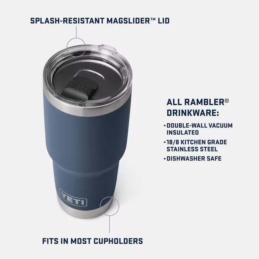 YETI Rambler 30oz Tumbler with Magslider Lid in Red Nebraska Cornhuskers