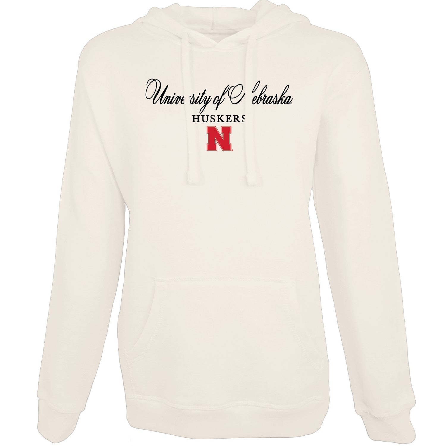 Script Throwback Women's Hoodie in Cream - Nebraska Cornhuskers