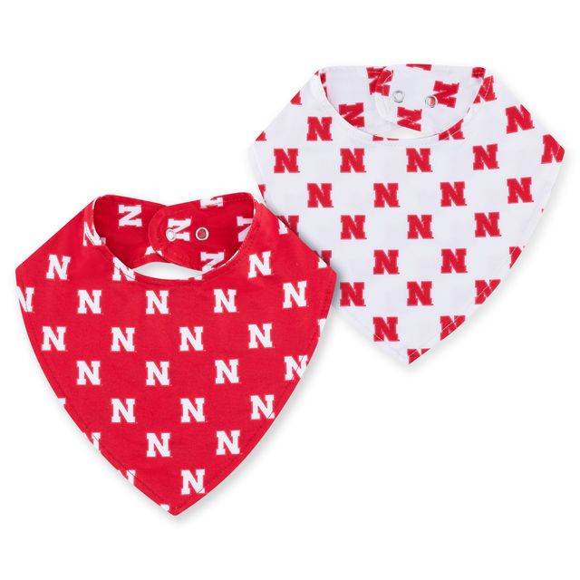 ZooZatZ Two-Pack Baby Bibs Red/White