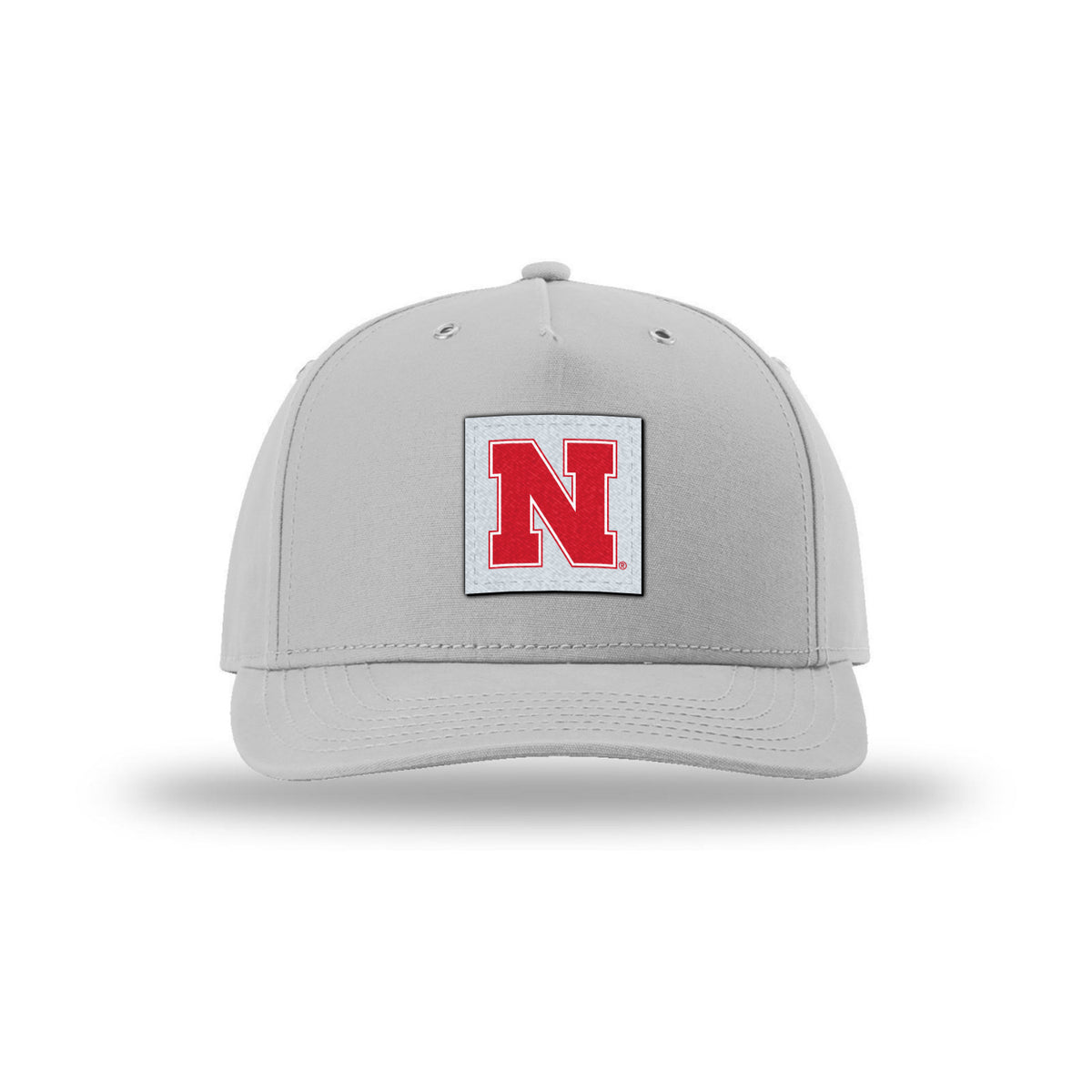 Solid Grey Patch Richardson Hat, Pre-Curved Bill, Snapback - Nebraska Cornhuskers