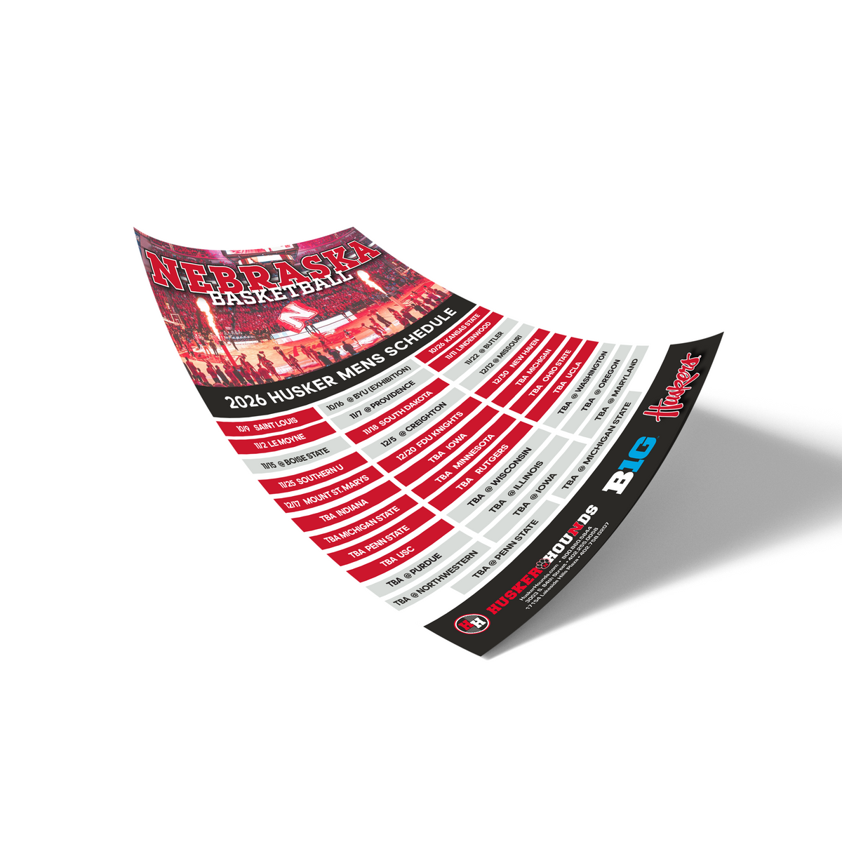 2026 Men's Basketball Poster Schedule - Husker Hounds Exclusive - Nebraska Cornhuskers