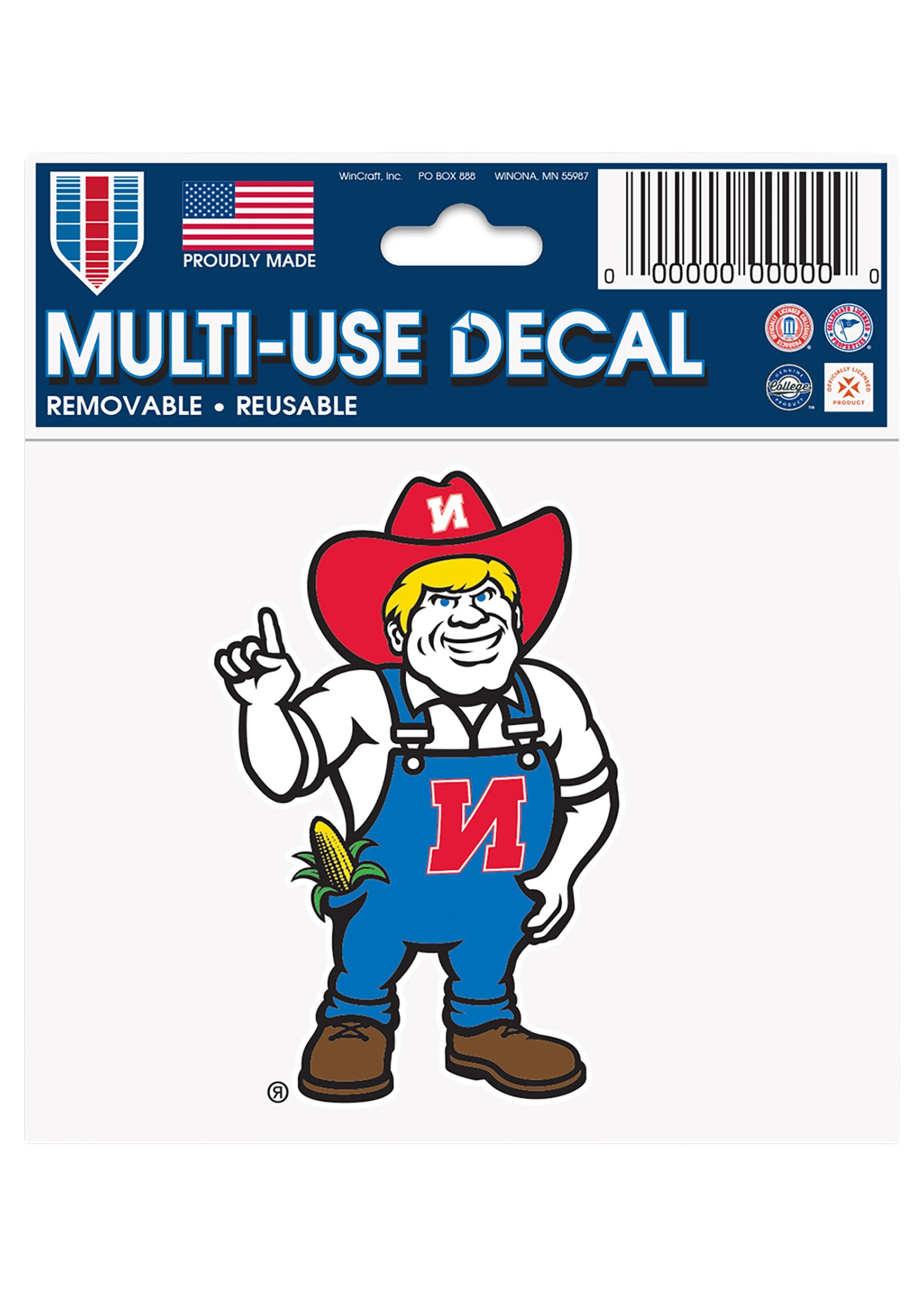 3x4 Multi-Use Decal Interior Application - Herbie Nebraska Cornhuskers