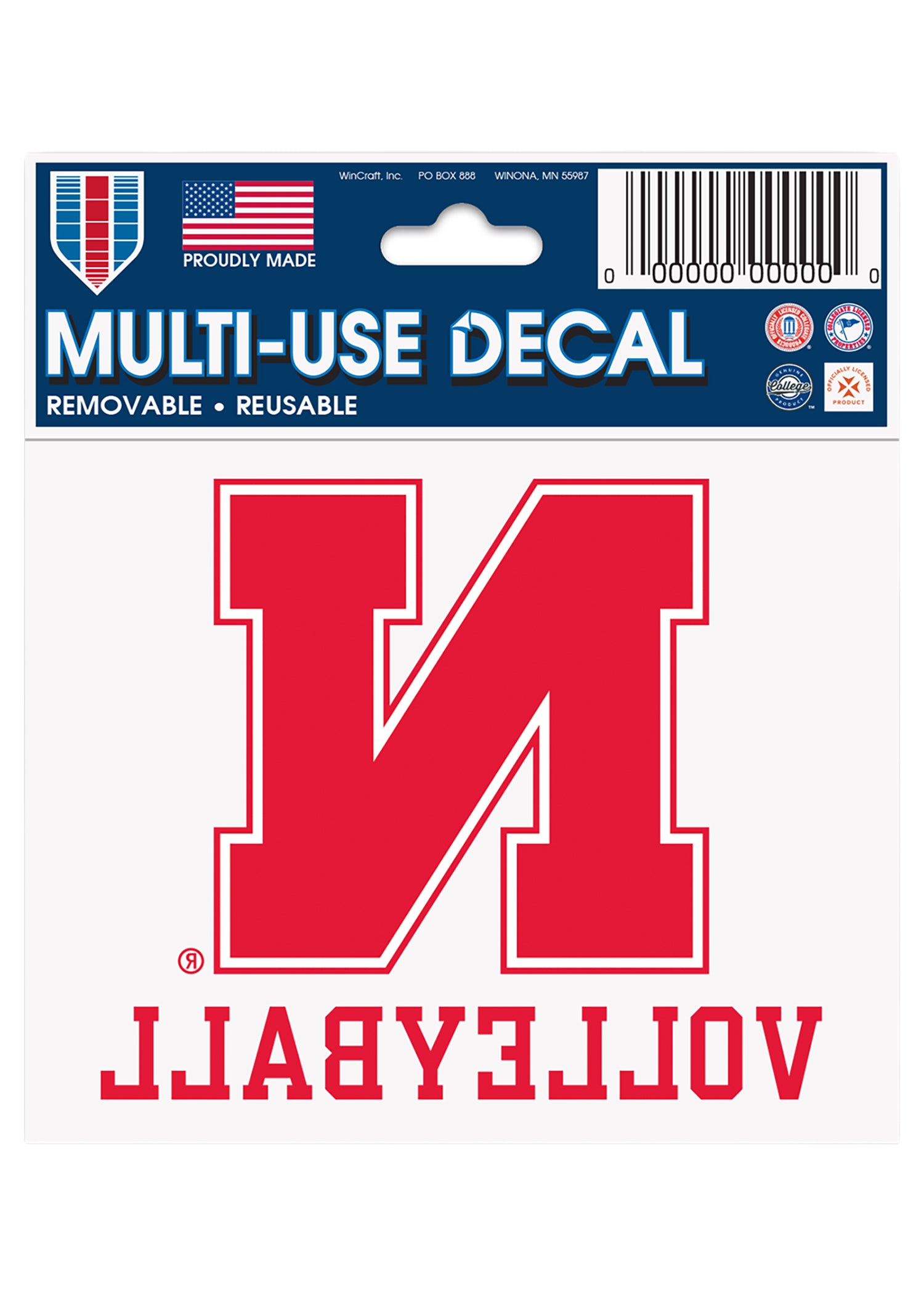 3x4 Multi-Use Decal Interior Application - N Volleyball Nebraska Cornhuskers