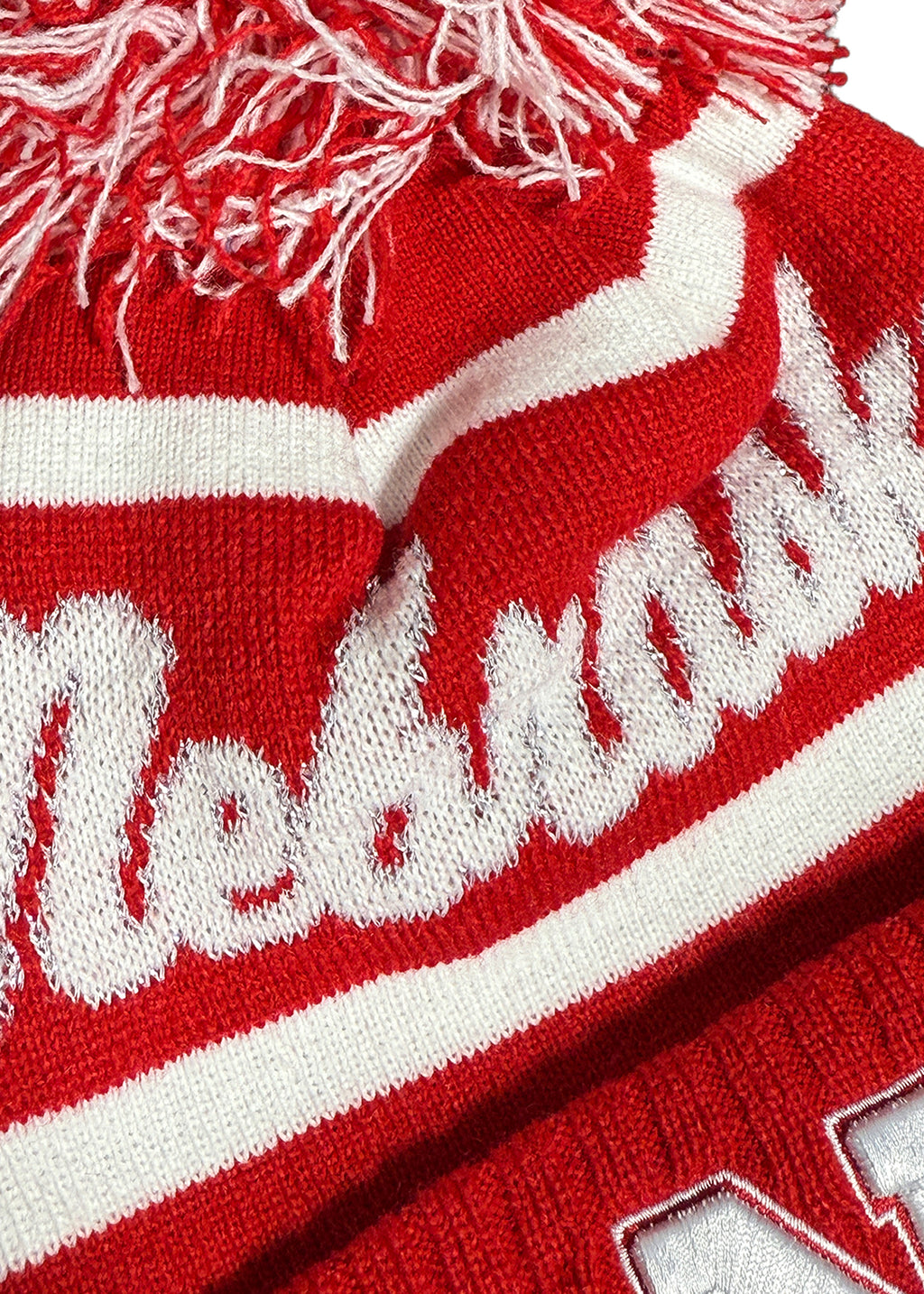 Women's Nebraska Script Sparkle Pom Beanie – Cuffed Knit