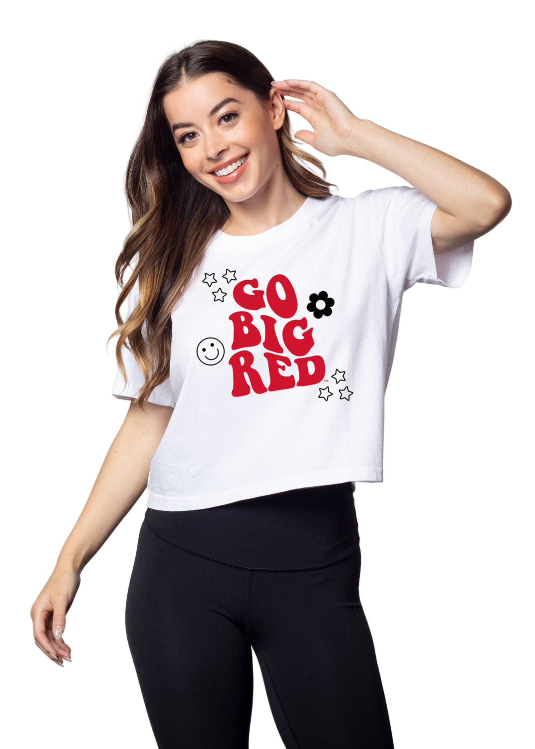 Smiley Go Big Red Crop Top