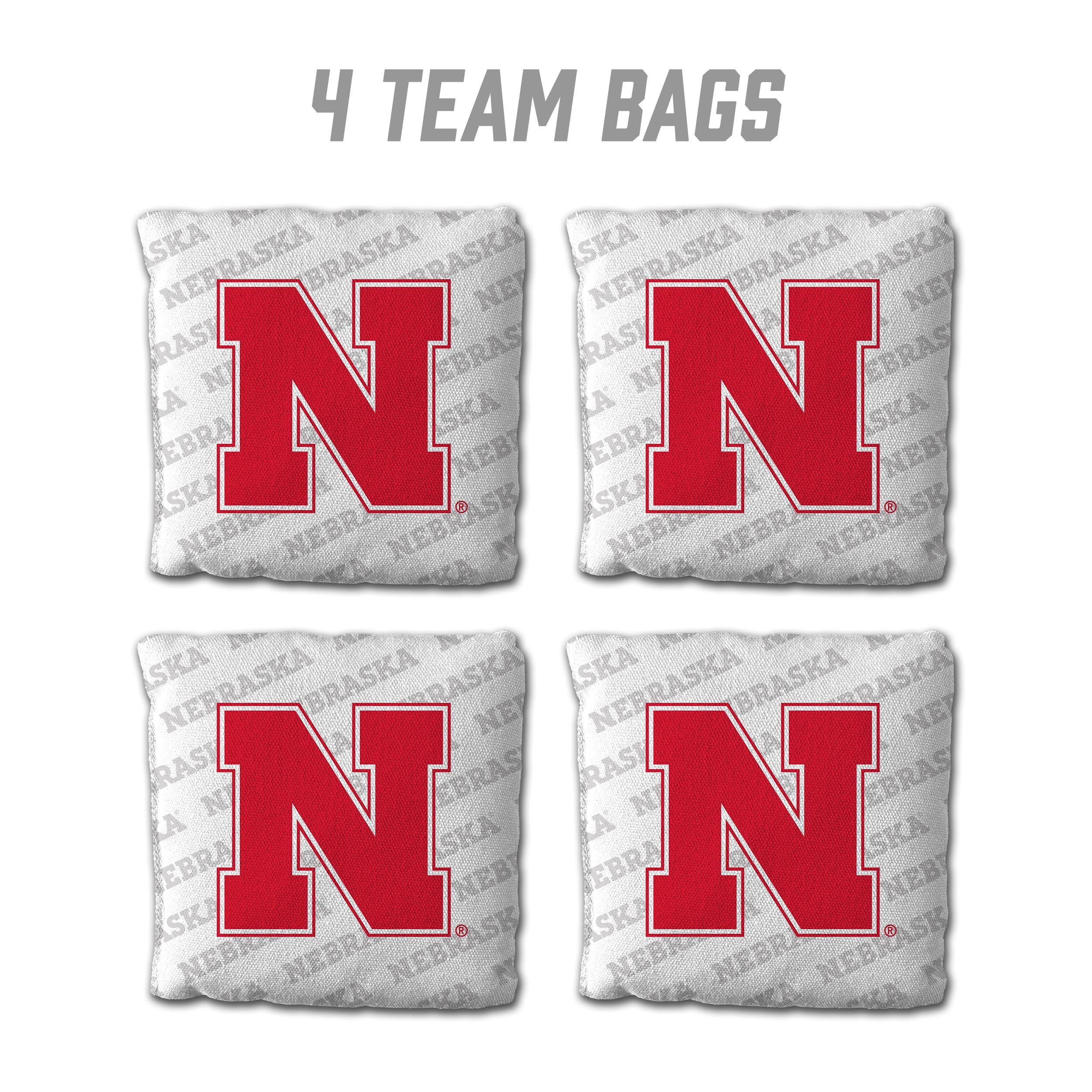 4 Pack White Husker Cornhole Bags - Nebraska Cornhuskers