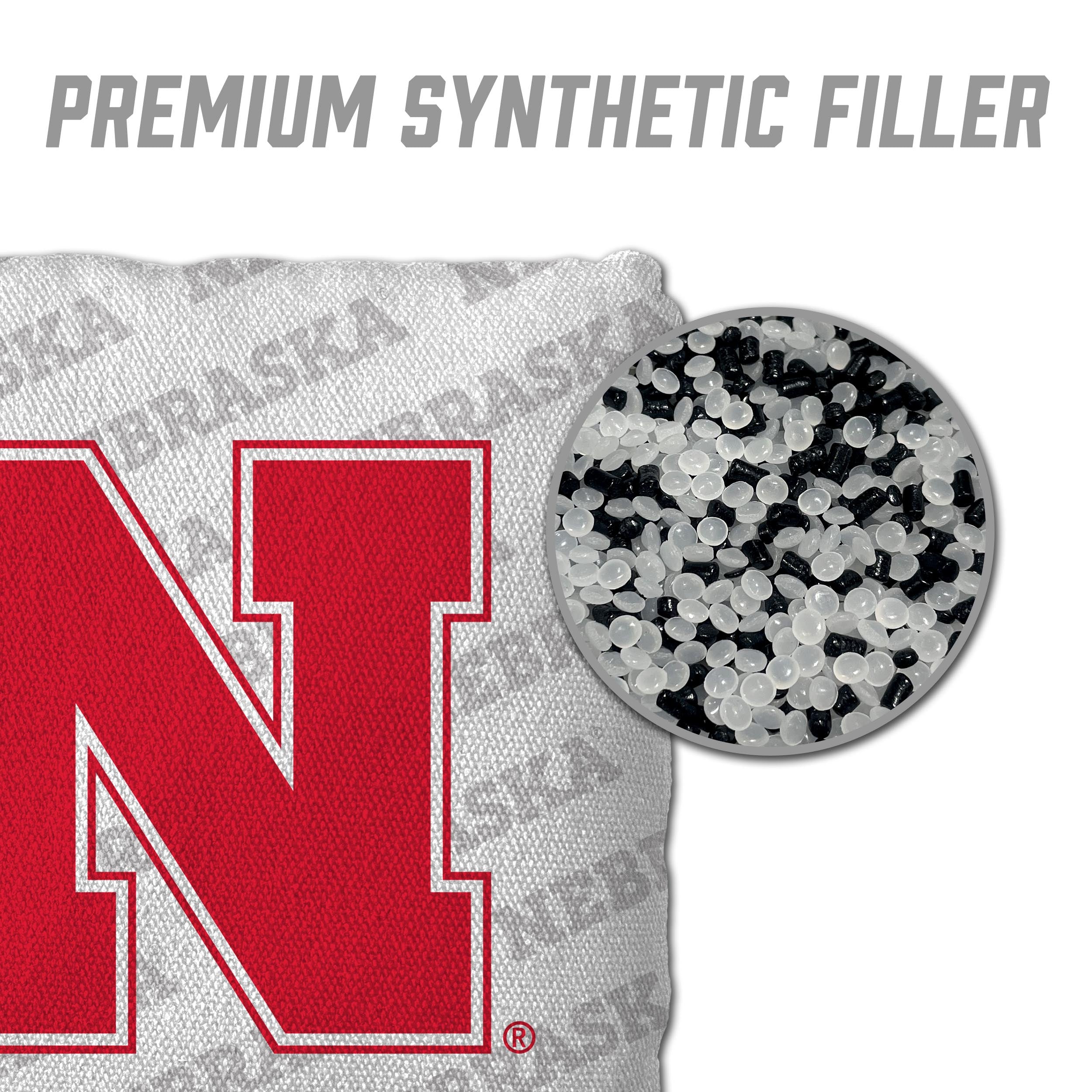 4 Pack White Husker Cornhole Bags - Nebraska Cornhuskers