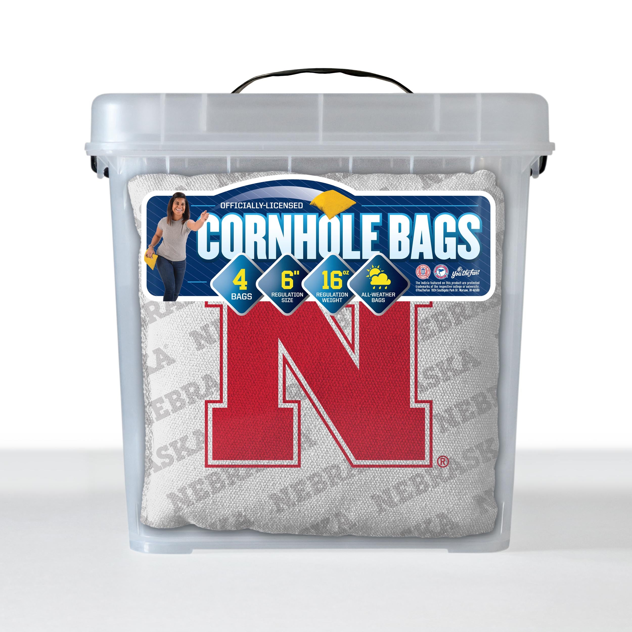 4 Pack White Husker Cornhole Bags - Nebraska Cornhuskers