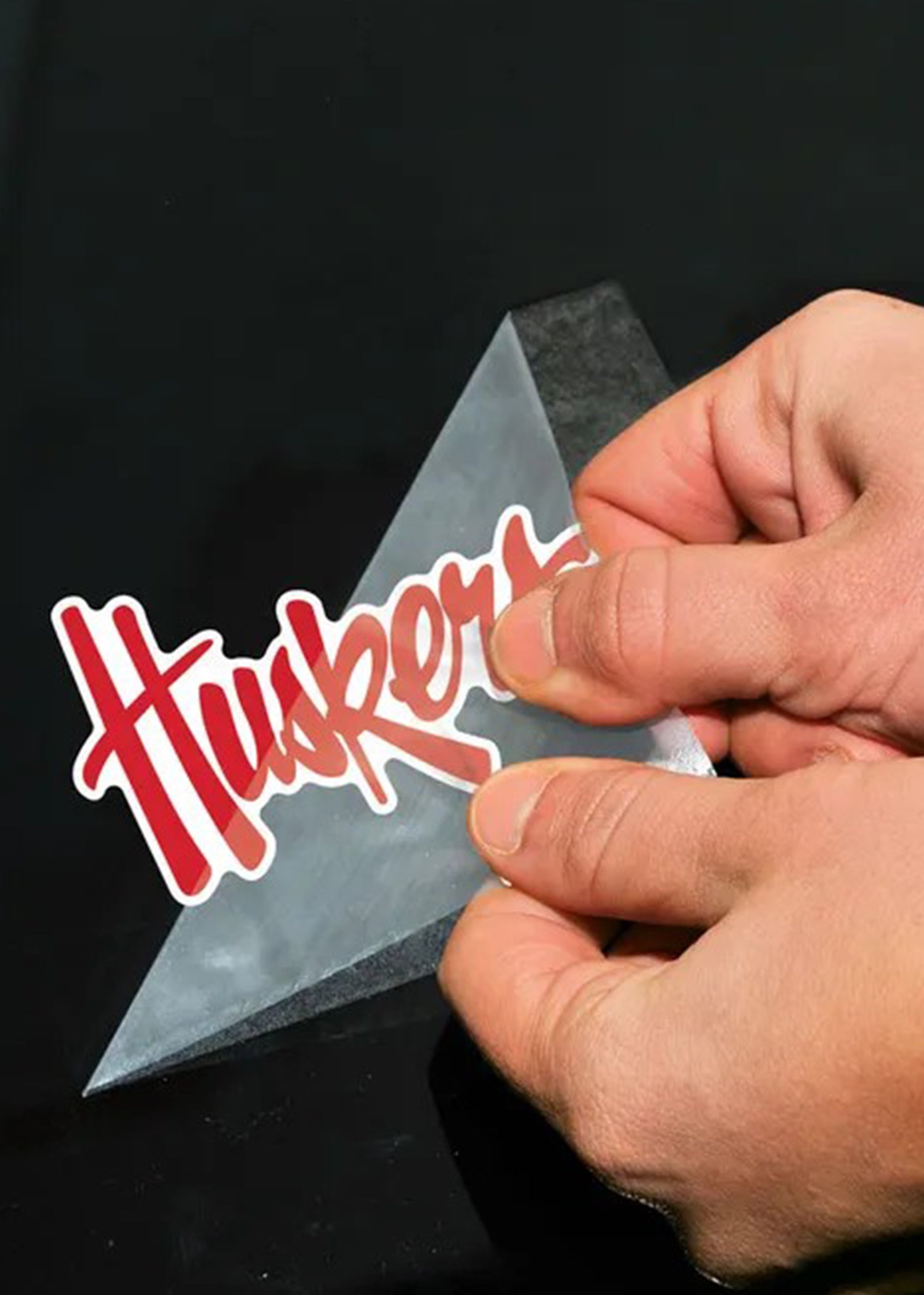 4x4 Perfect Cut Decal 2-Pack - Block N - Script Huskers - Nebraska Cornhuskers