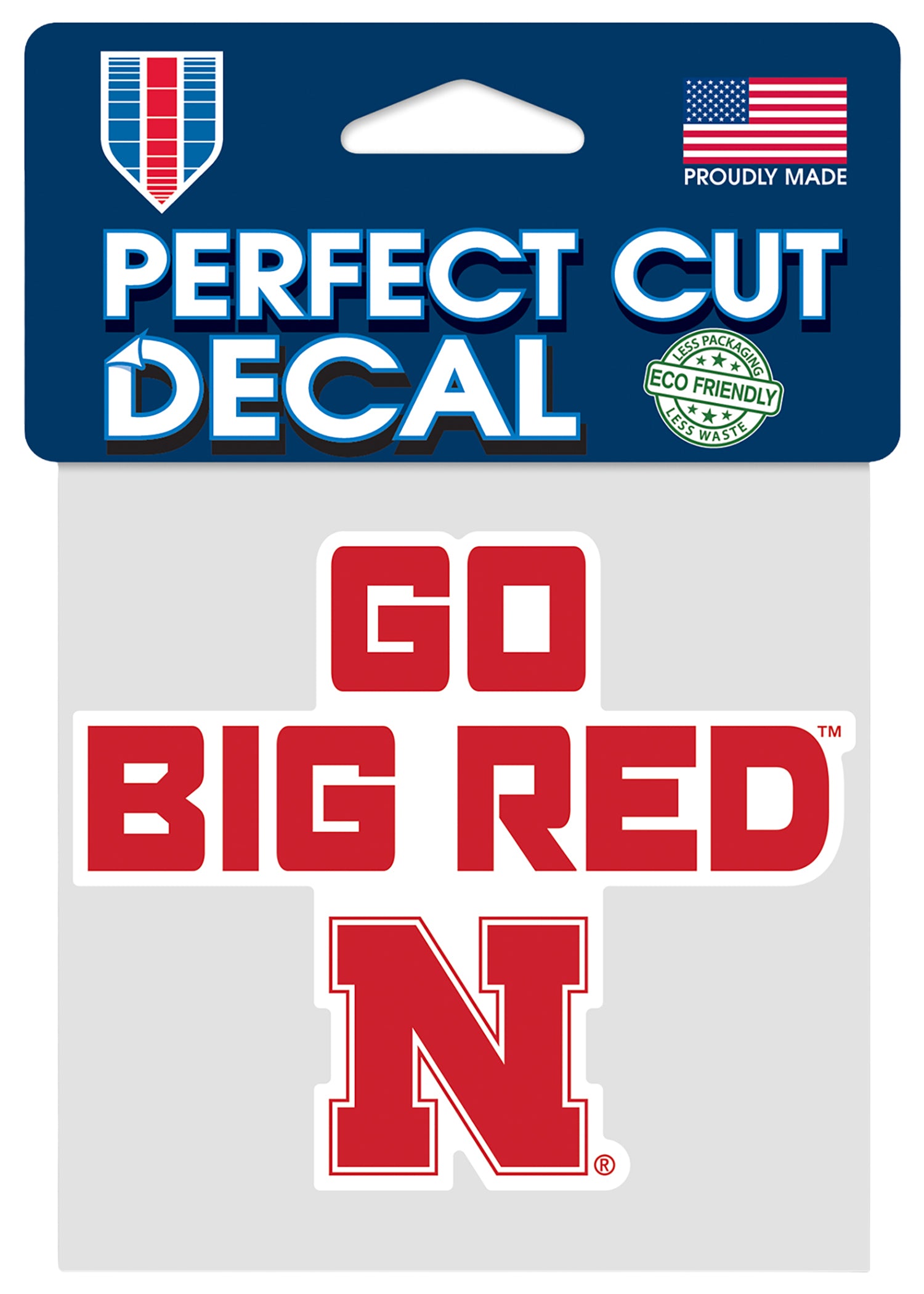4x4 Perfect Cut Decal Go Big Red N Nebraska Cornhuskers