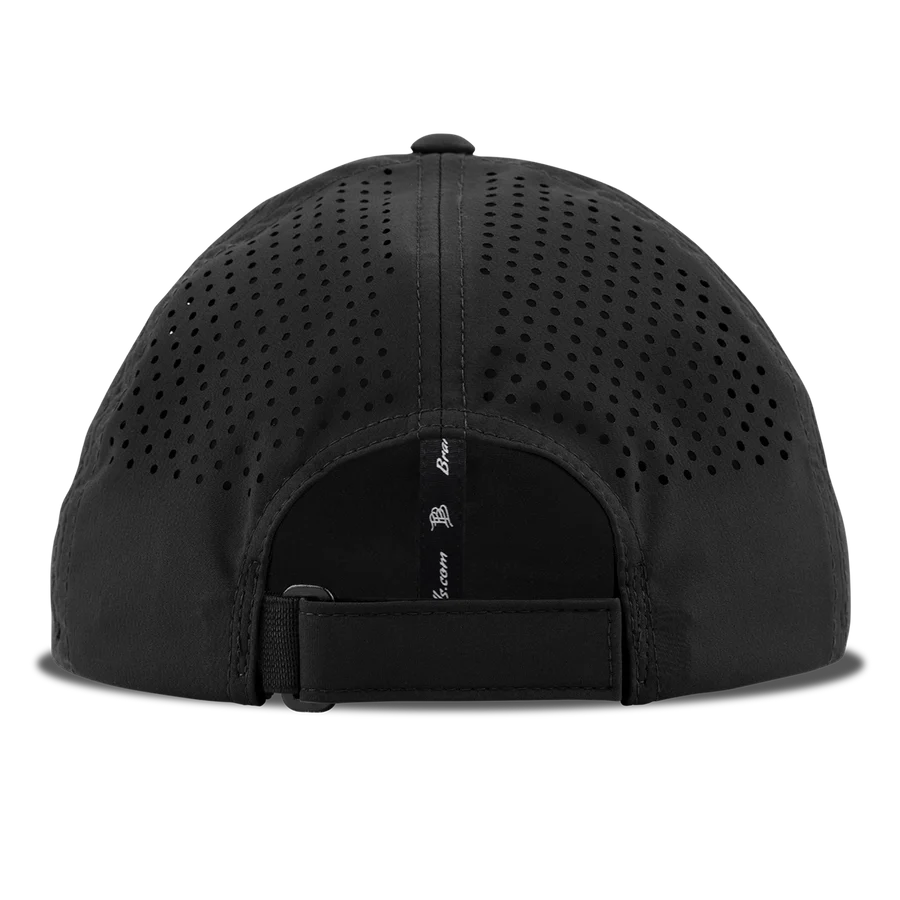 Branded Bills Blackout Performance Dad Hat, Curved Bill, Velcro - Nebraska Cornhuskers