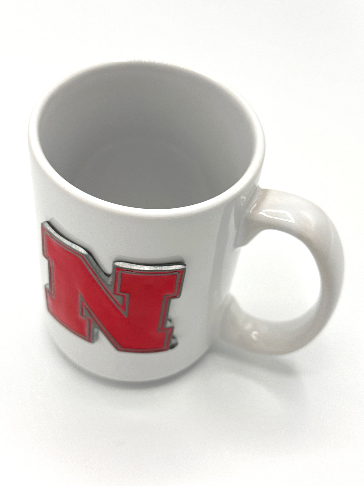 Ceramic Mug with Metal Emblem Nebraska Cornhuskers