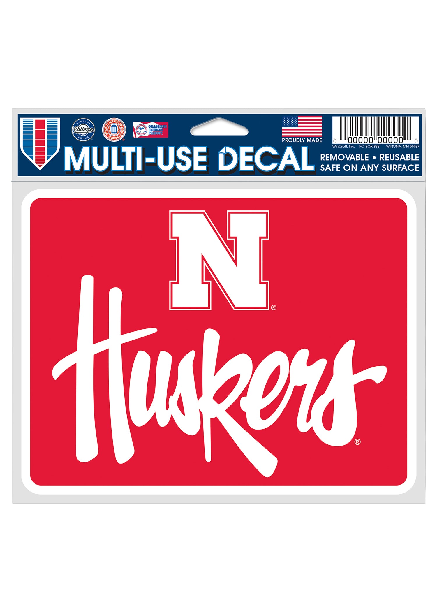 5x6 Multi-Use Decal N Huskers Nebraska Cornhuskers