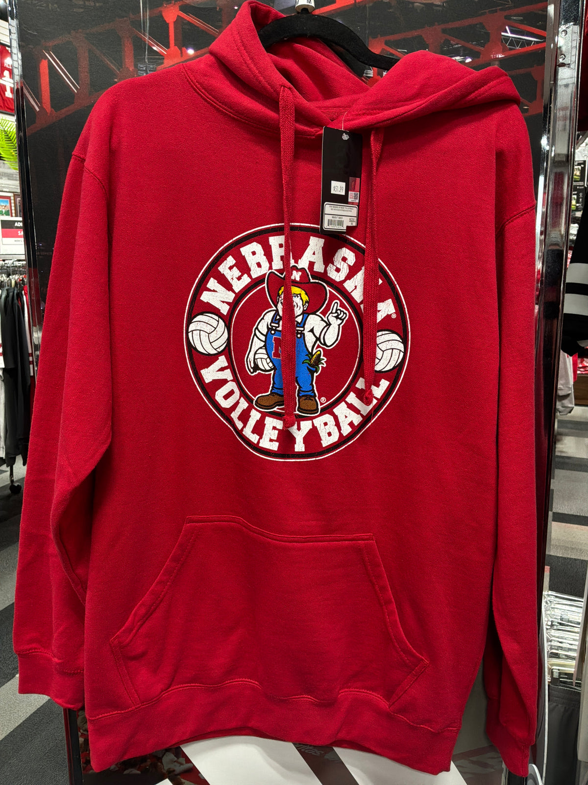 Herbie Red Volleyball Hoodie - Nebraska Cornhuskers