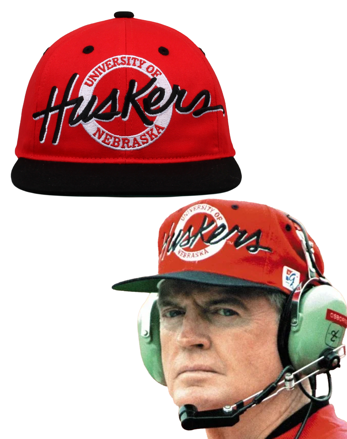 TWO55 Tom Osborne Red Hat, Flat Bill, Snapback - Nebraska Cornhuskers