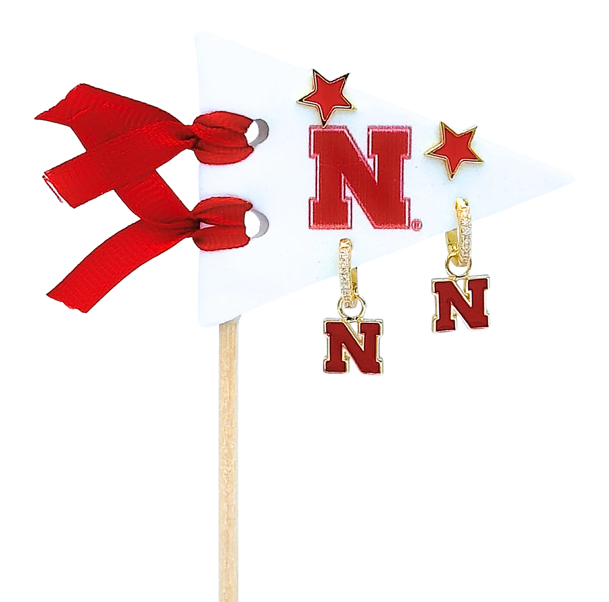 Color Shout Pennant Pair Earring Set