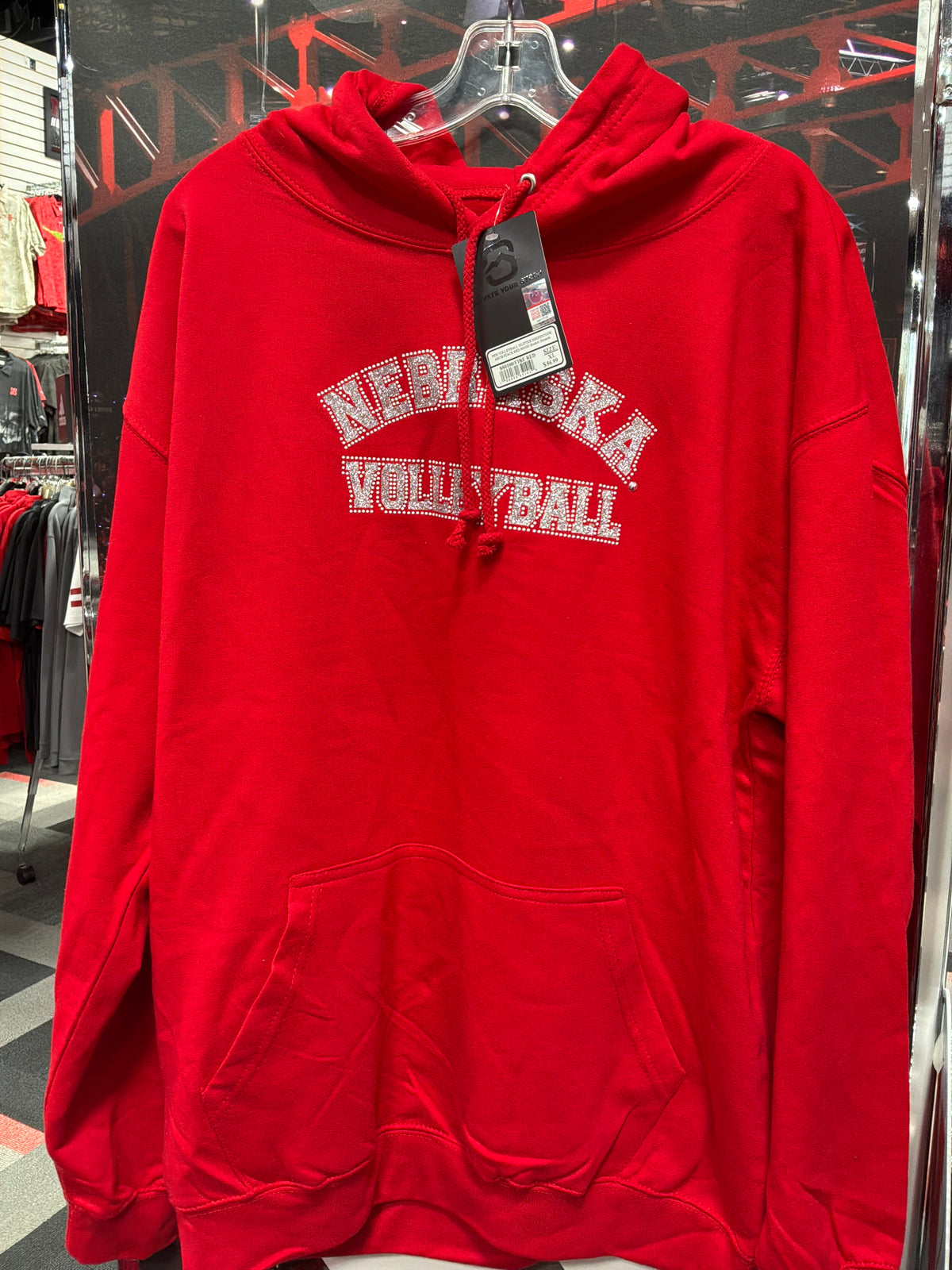 Bling Red Volleyball Hoodie - Nebraska Cornhuskers