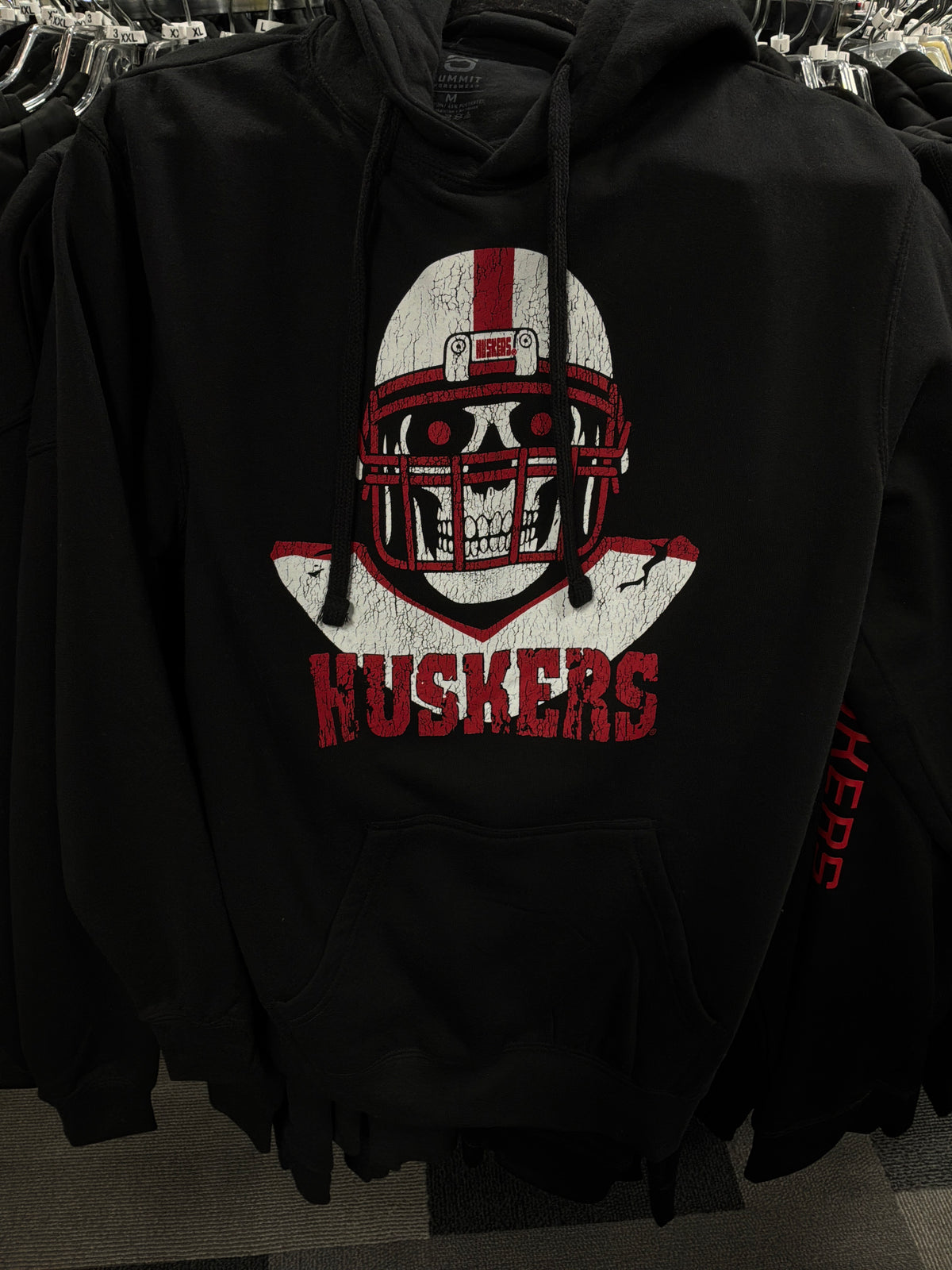 Skull Blackout Hoodie - Nebraska Cornhuskers