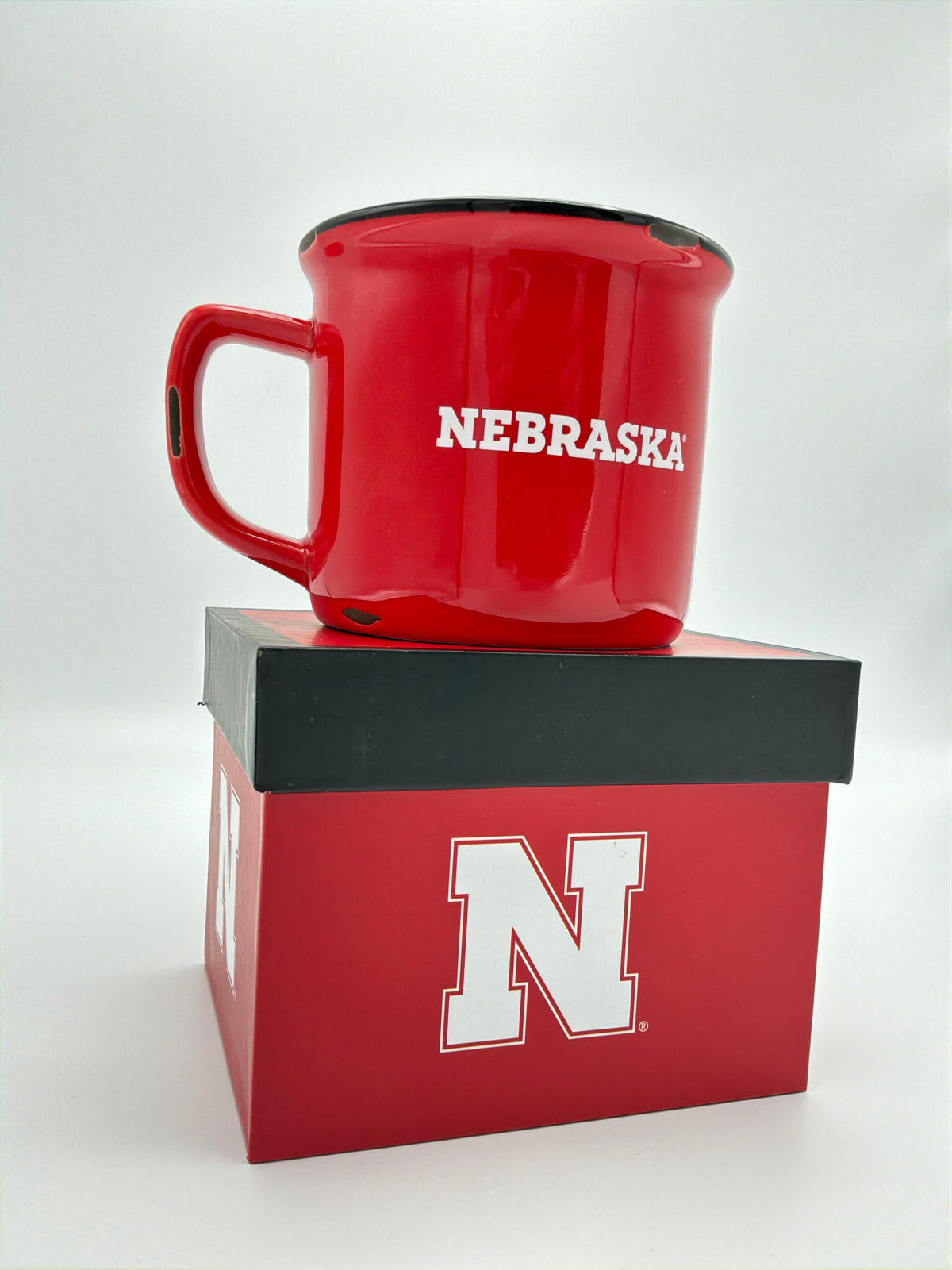Rustic Worn Mug Nebraska Cornhuskers