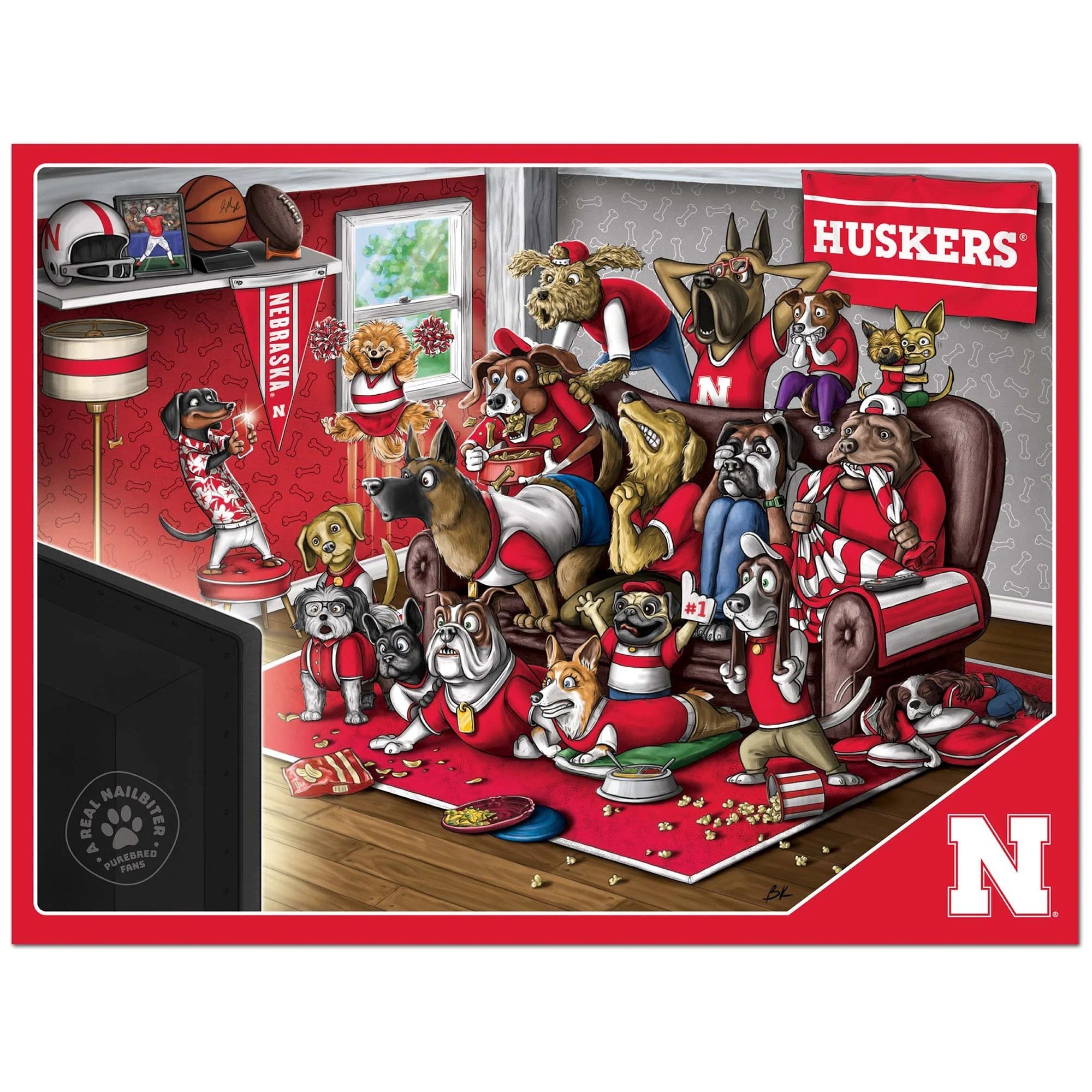 A Real Nailbiter Dog 500-piece Puzzle - Nebraska Cornhuskers