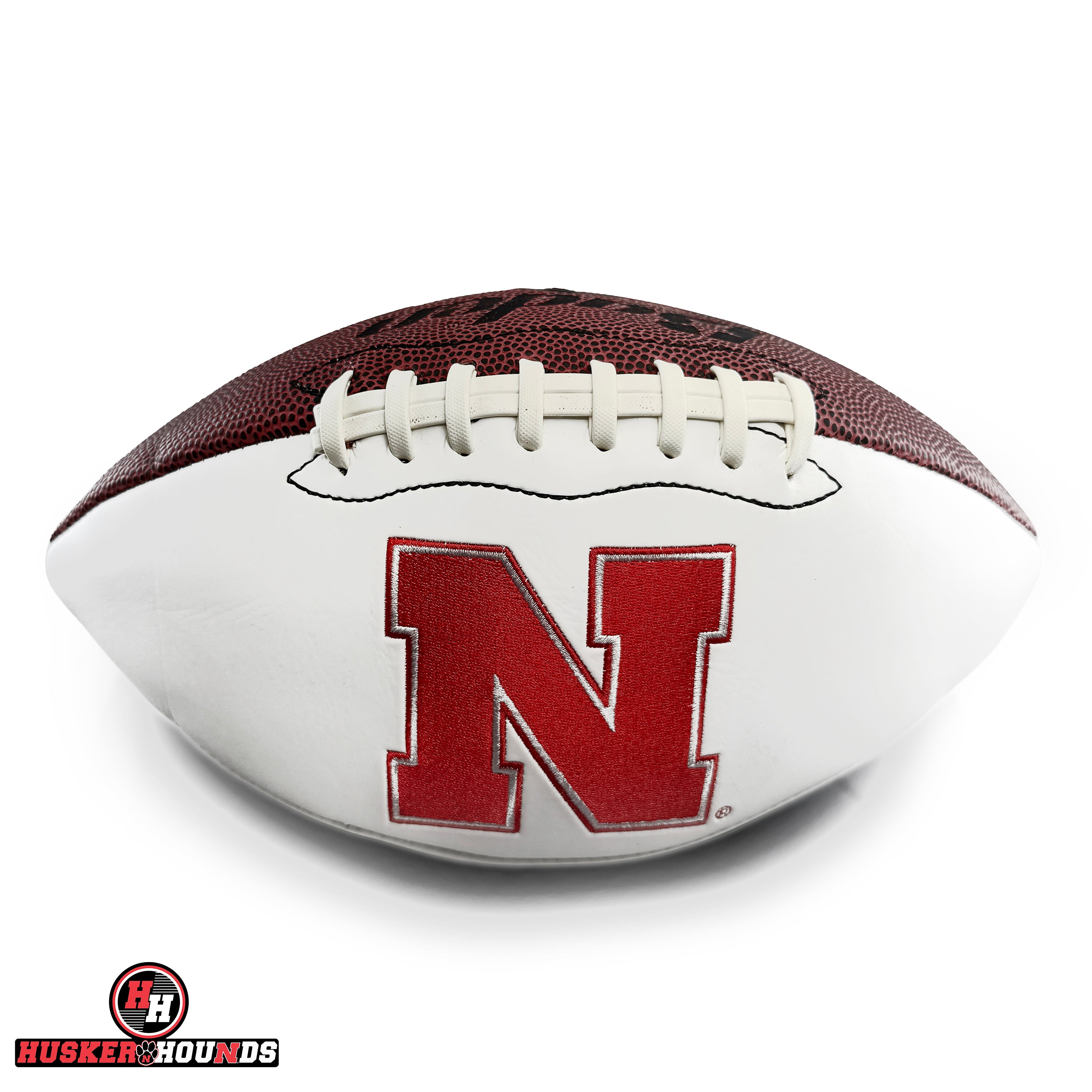 Adam Carriker Autographed Stitched Football - Nebraska Cornhuskers