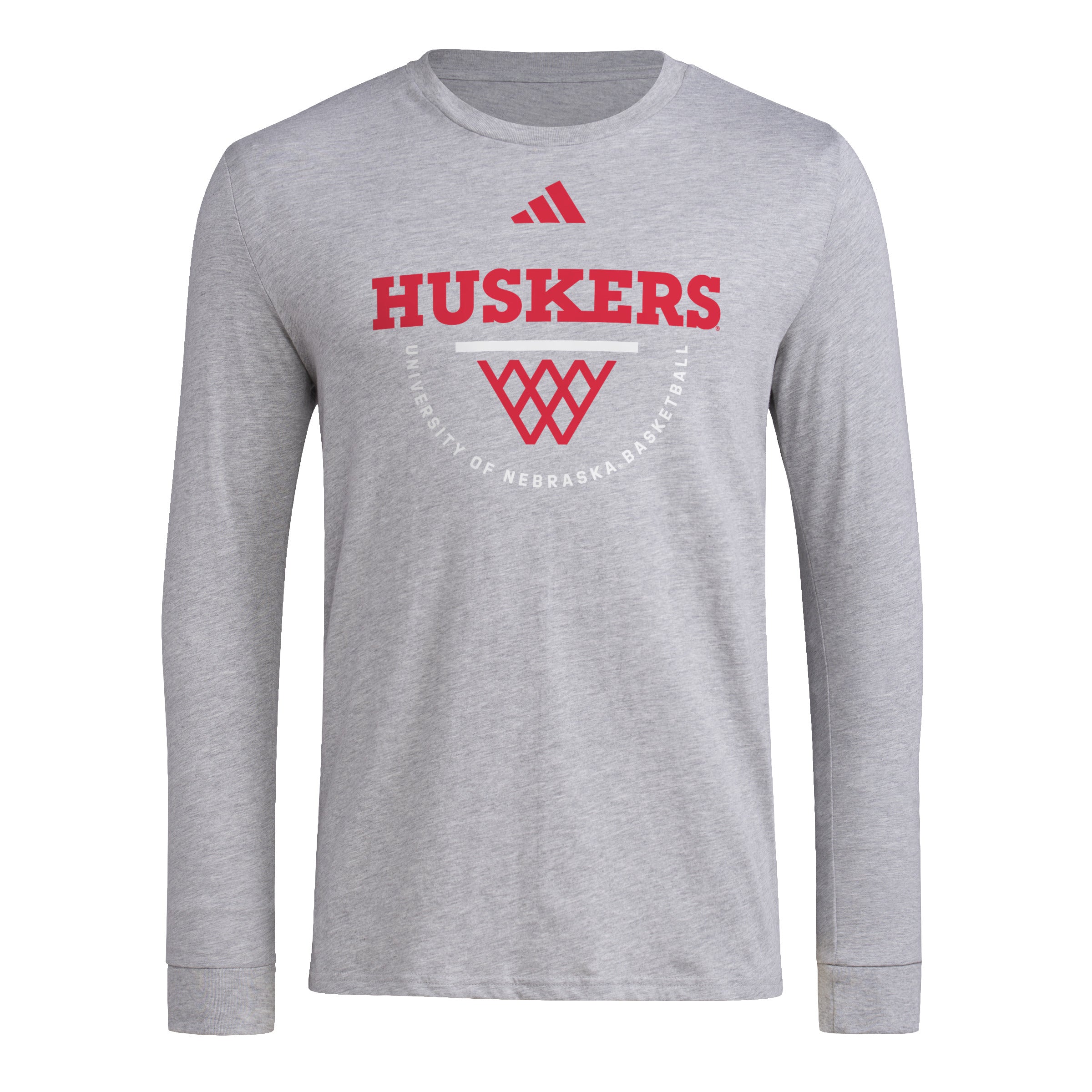 Adidas Black Basketball Long Sleeve Pregame Dri-Fit Tee - Nebraska Cornhuskers