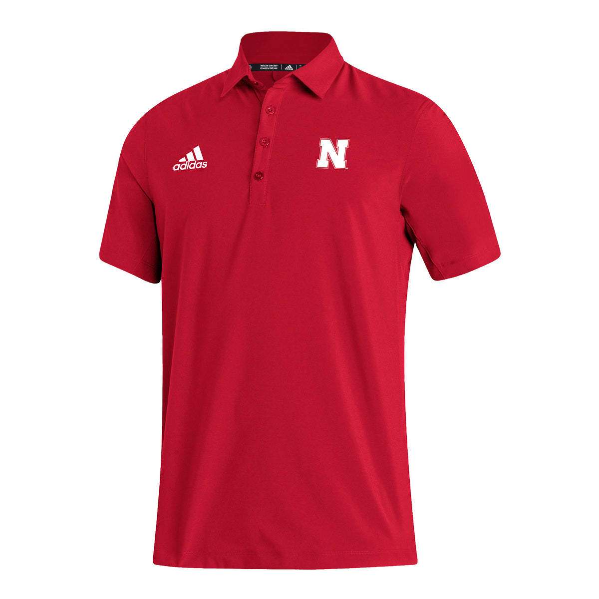 Adidas Men's Stadium Coaches Polo in Red - Nebraska Cornhuskers