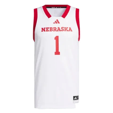 Adidas Men's White Swingman Basketball Jersey - Nebraska Cornhuskers