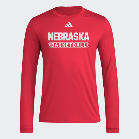 Adidas Red Basketball Long Sleeve Dri-Fit Tee - Nebraska Cornhuskers