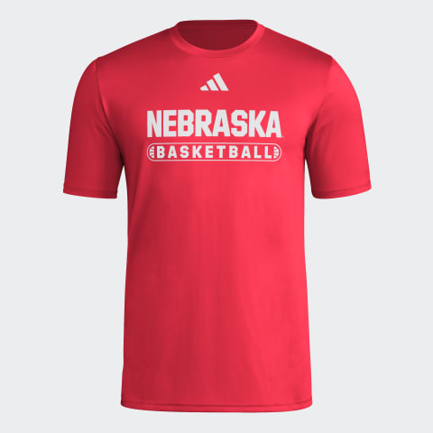 Adidas Red Basketball Short Sleeve Dri-Fit Tee Nebraska Cornhuskers