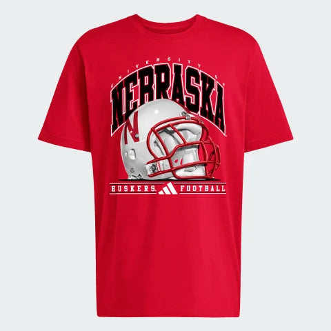 Adidas Red Football Tee Nebraska Cornhuskers