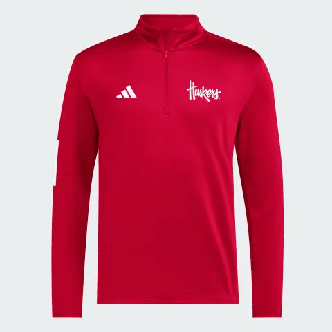 Adidas Red Golf 1/2 Zip IS7078 Nebraska Cornhuskers