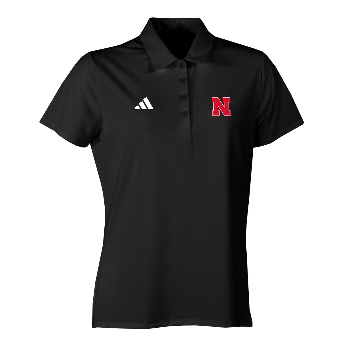 Adidas Women's Ultimate 365 Solid Polo in Black - Nebraska Cornhuskers