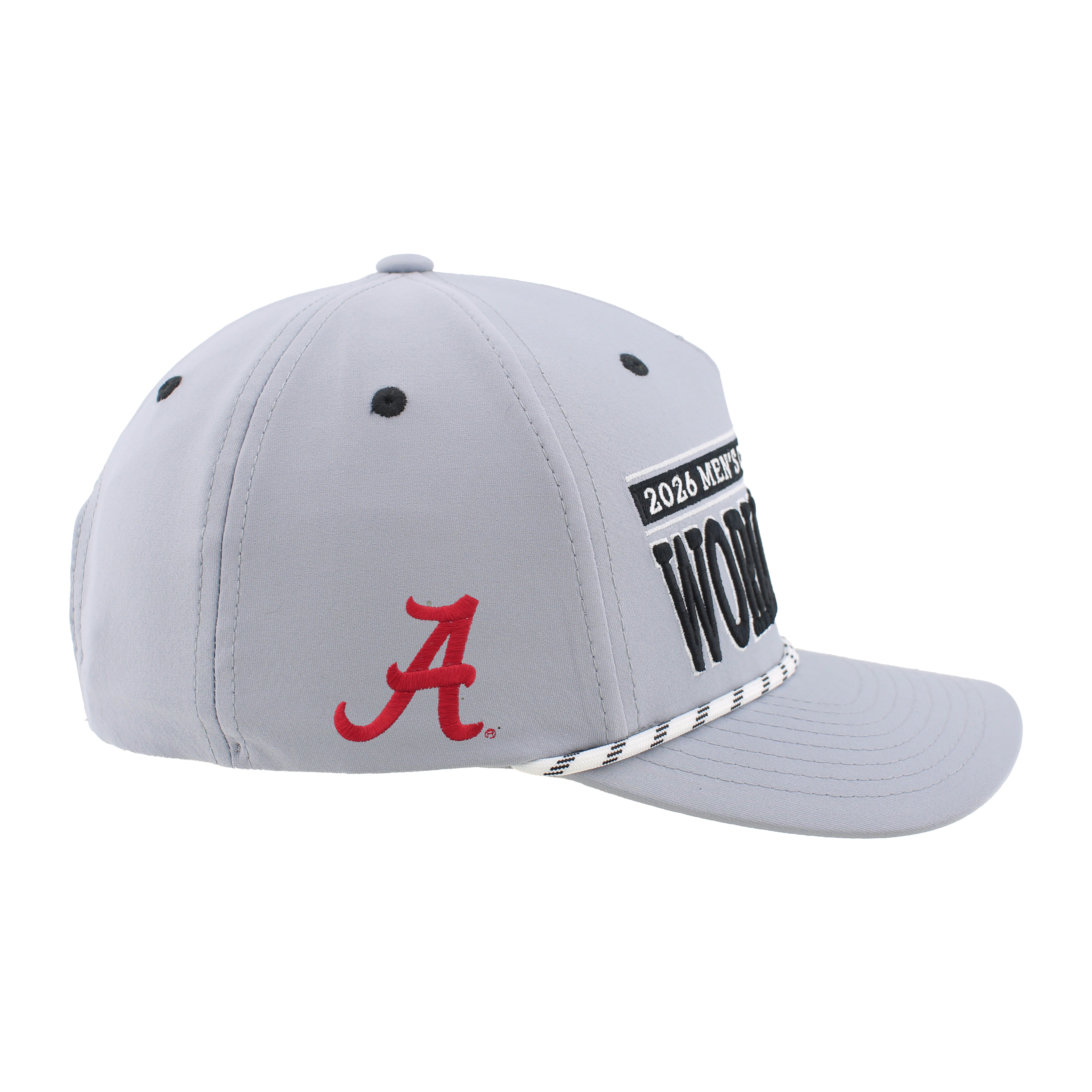 Alabama 2026 CWS Grey Rope Hat, Curved Bill, Snapback - Nebraska Cornhuskers