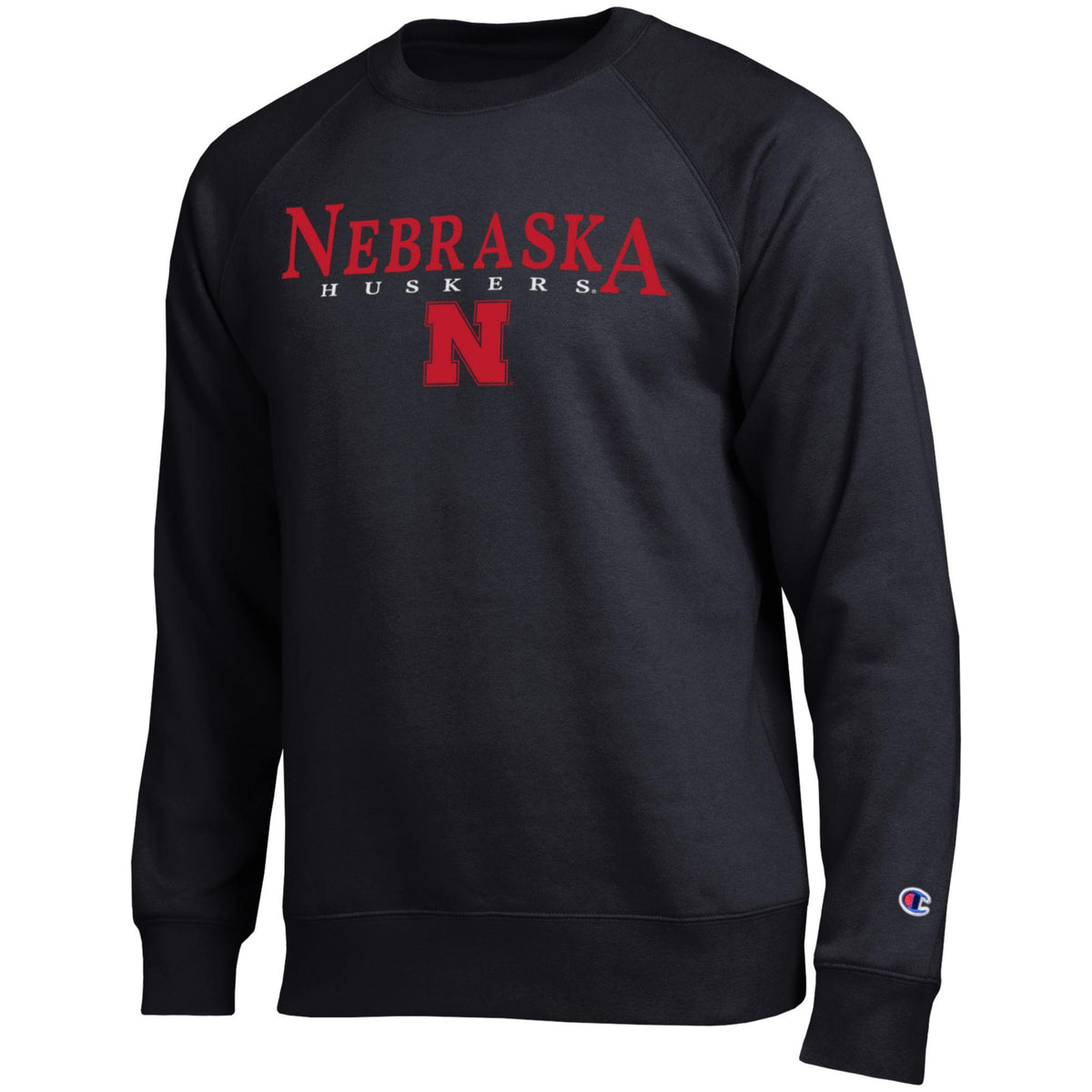 All-Star Nebraska Fleece Crew in Black - Nebraska Cornhuskers