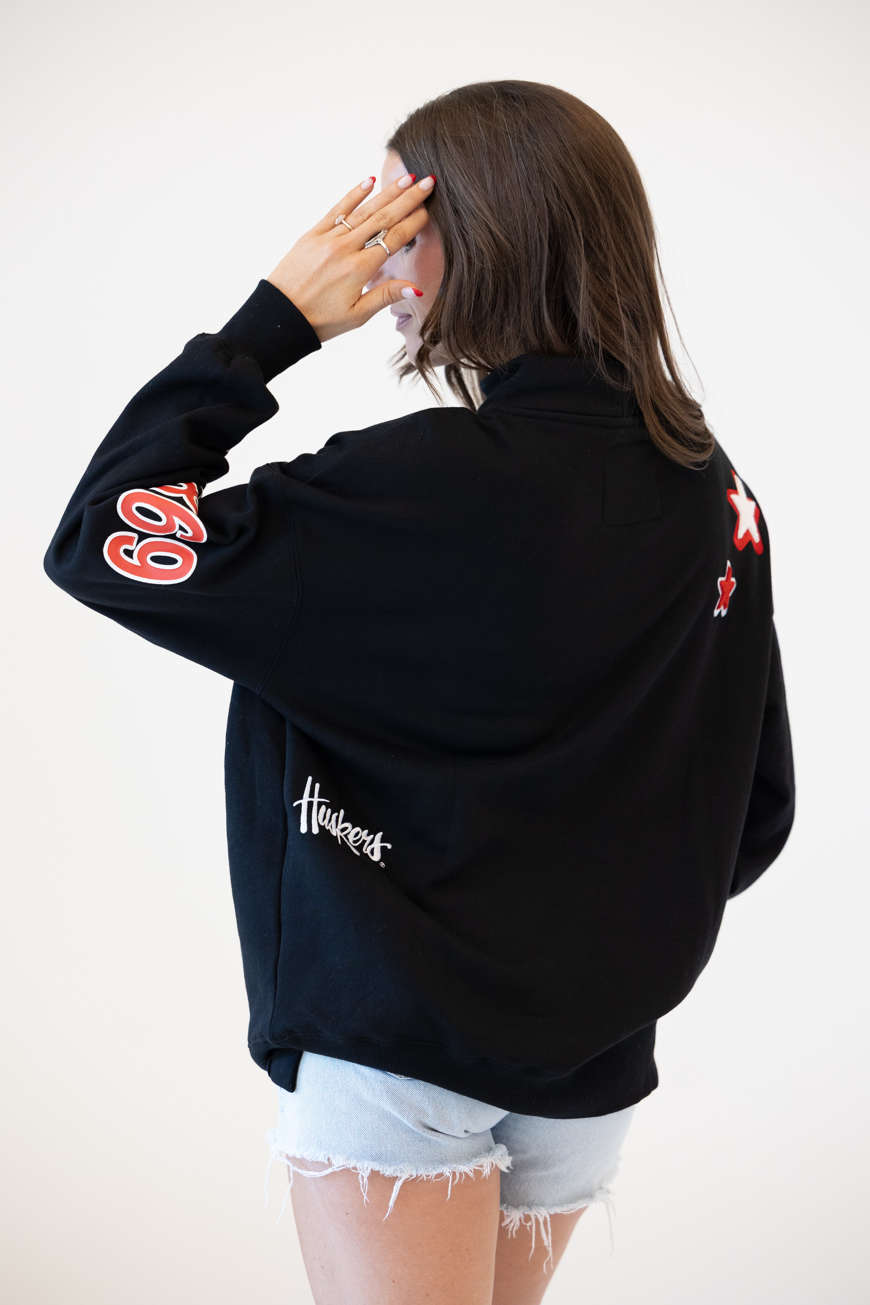 All Over Scatter Oversized Funnel Neck - Nebraska Cornhuskers