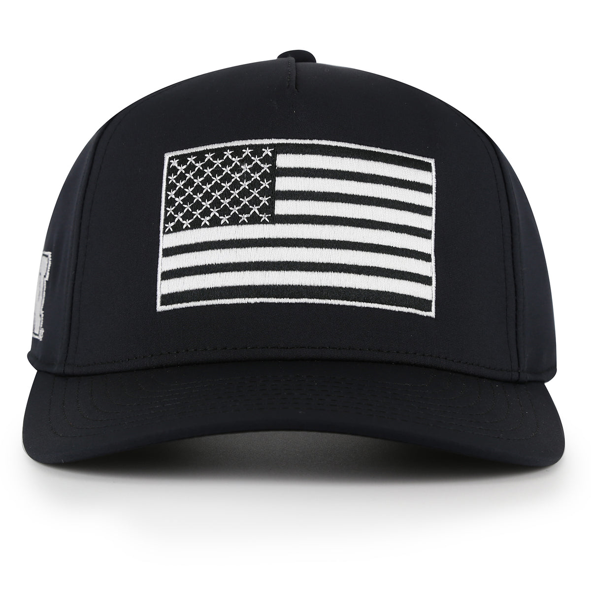 American Flag Black Hat, Pre-Curved Bill, Snapback - Nebraska Cornhuskers