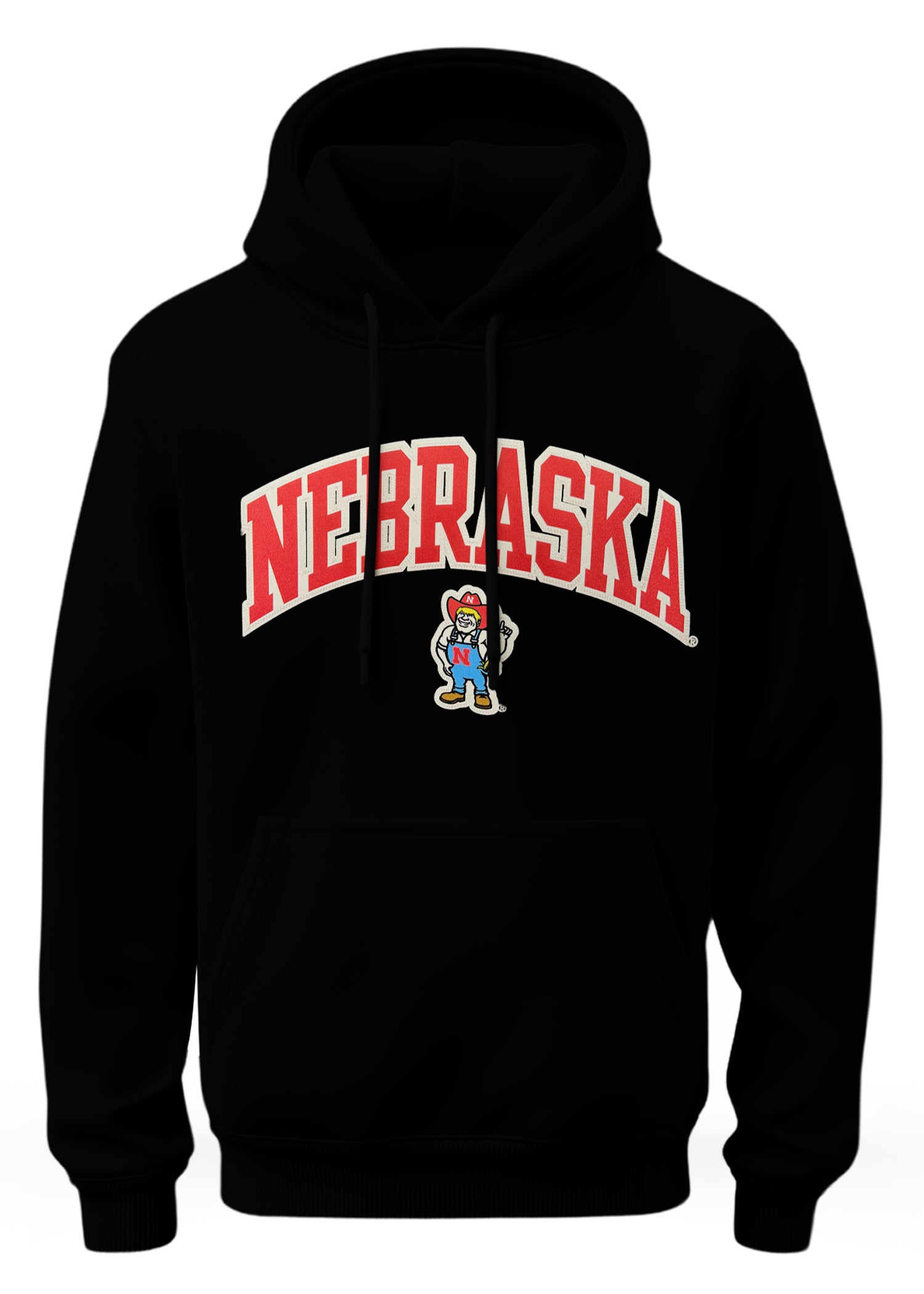 Arched Nebraska Herbie Stitched Black Hoodie