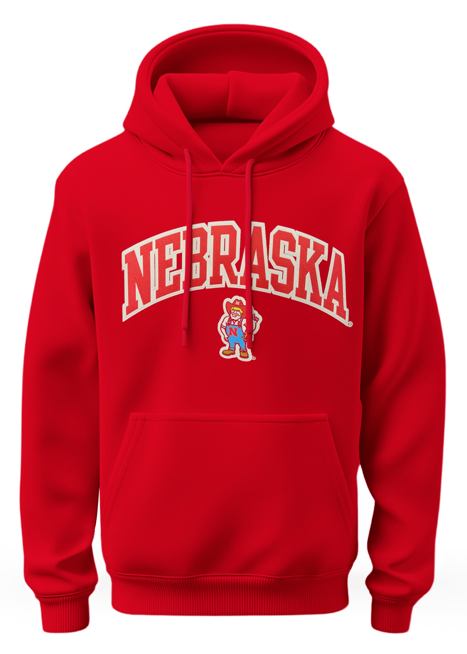 Arched Nebraska Herbie Stitched Red Hoodie