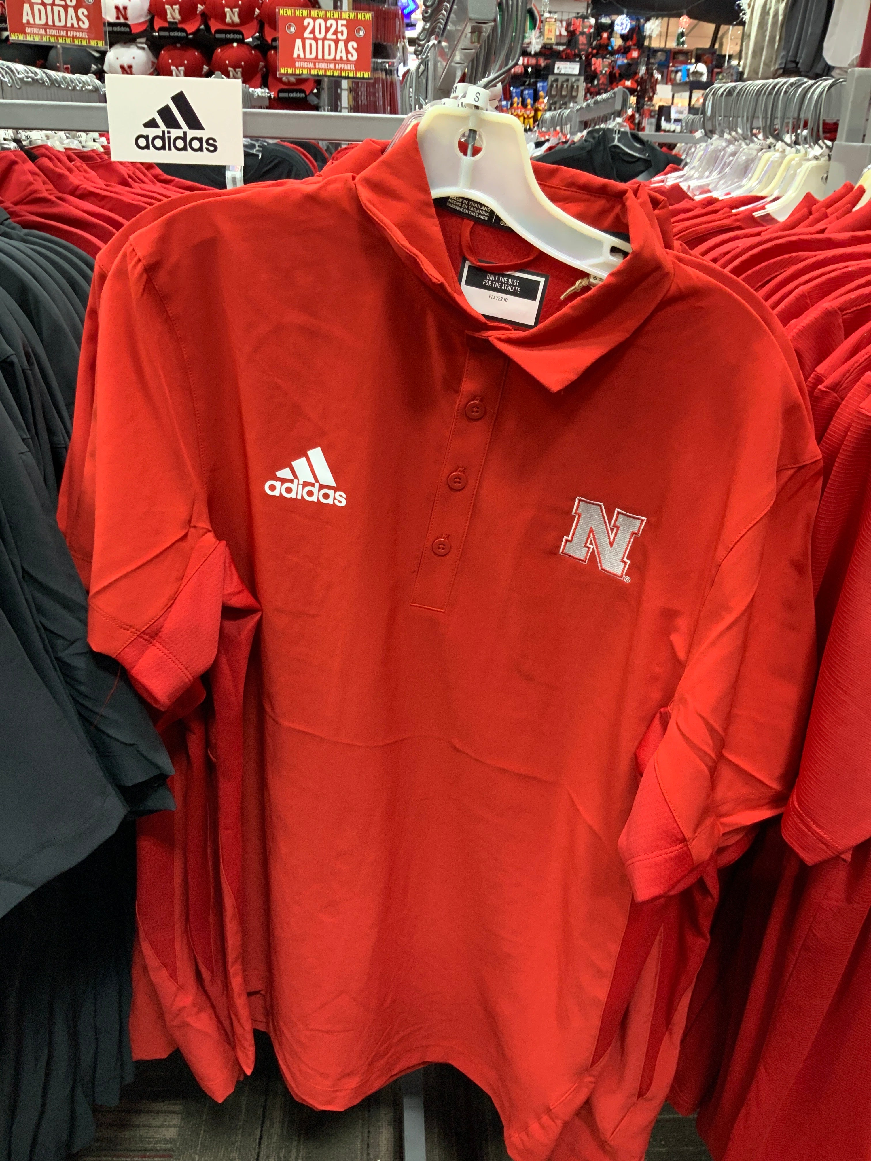 Adidas Red Stadium Coaches Polo AMP2200 Nebraska Cornhuskers