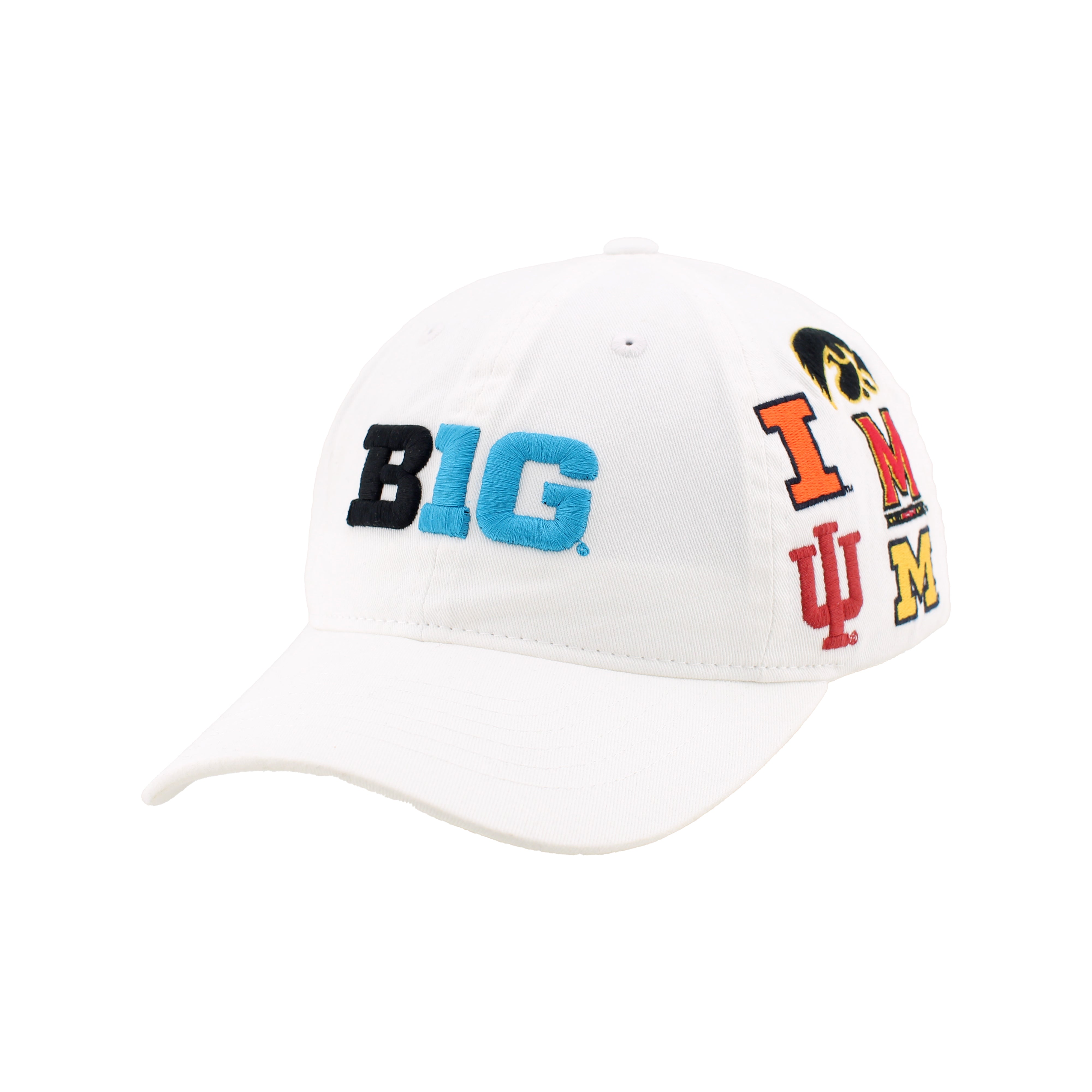 BIG10 All Over Embroidered Teams in White Hat, Curved Bill, Strapback - Nebraska Cornhuskers
