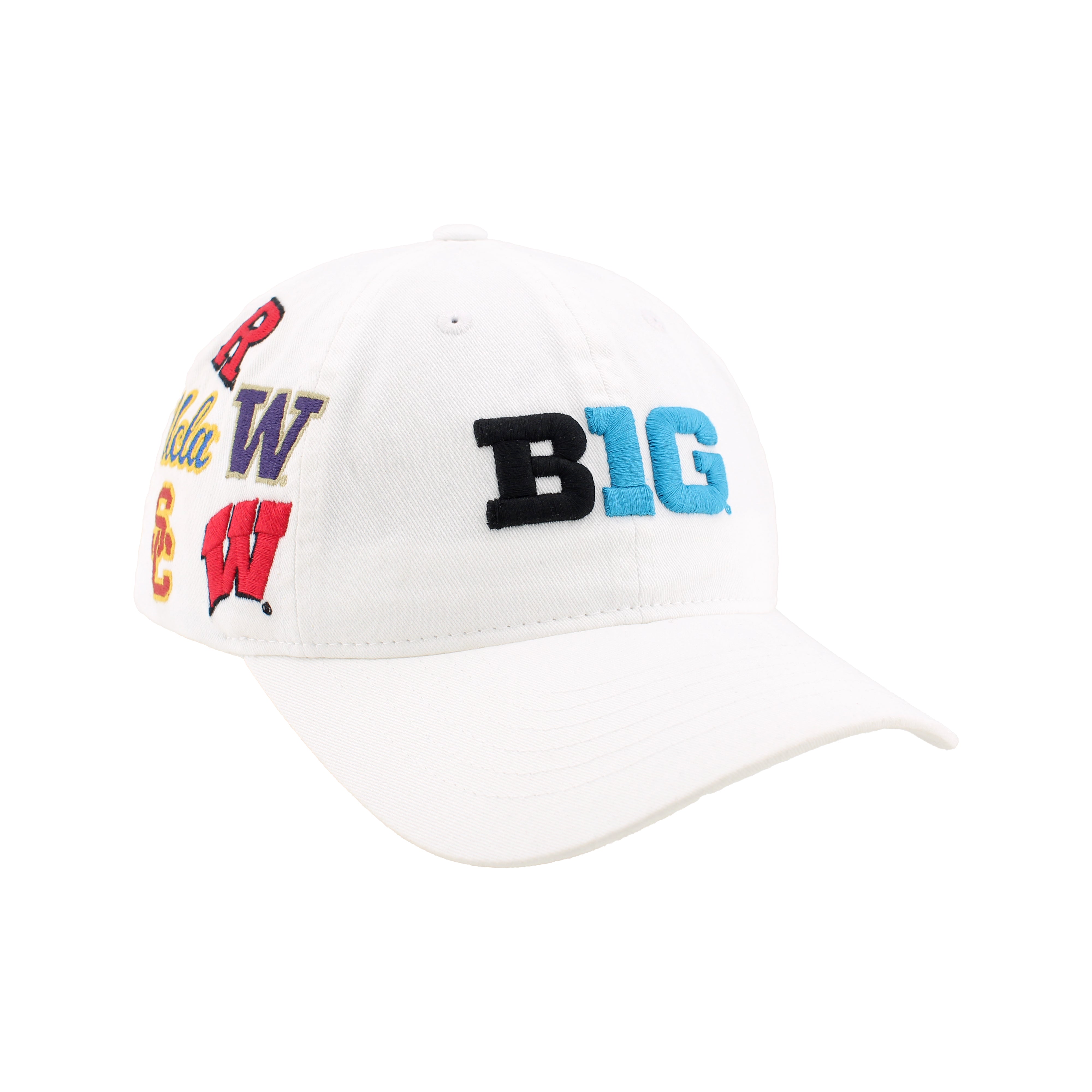 BIG10 All Over Embroidered Teams in White Hat, Curved Bill, Strapback - Nebraska Cornhuskers