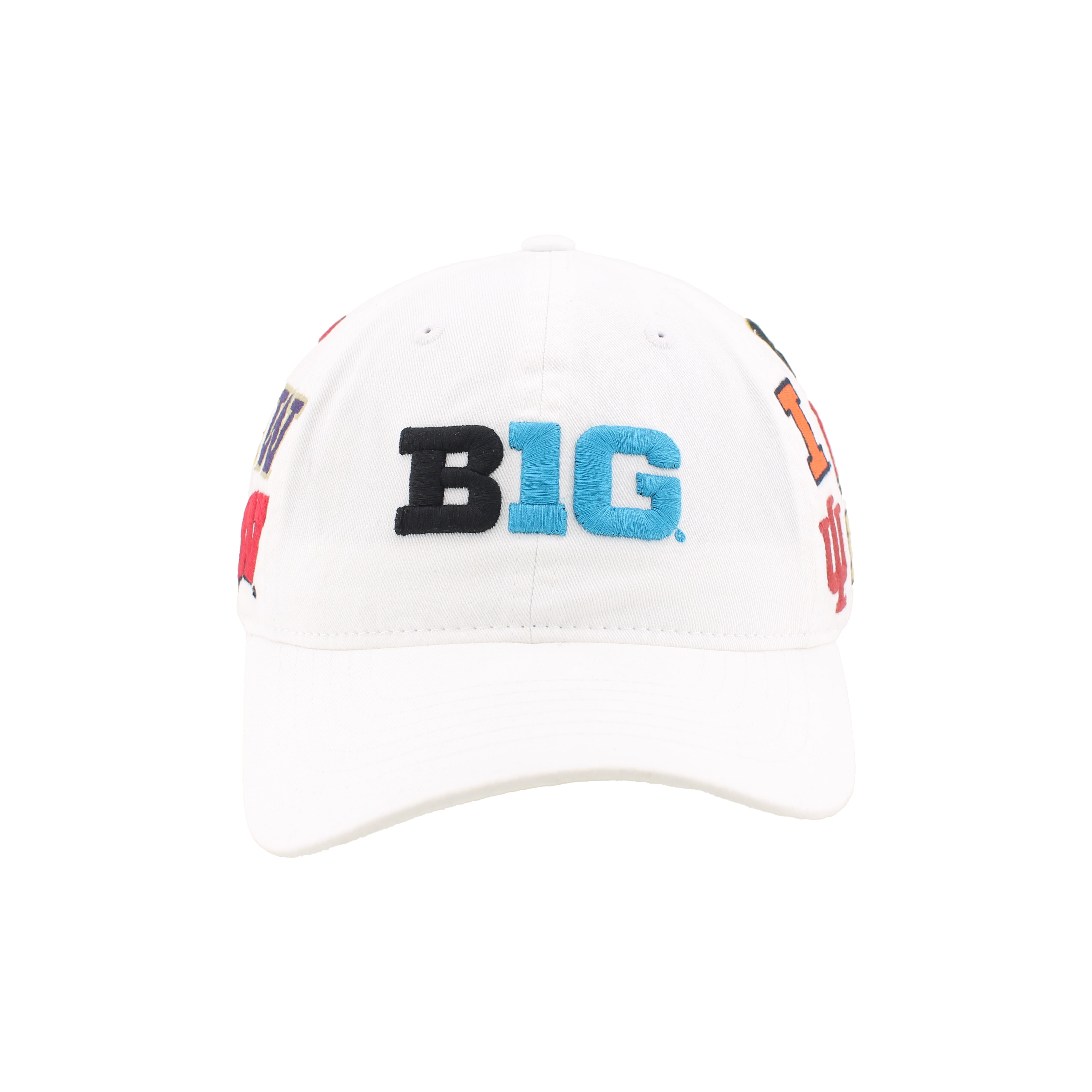 BIG10 All Over Embroidered Teams in White Hat, Curved Bill, Strapback - Nebraska Cornhuskers