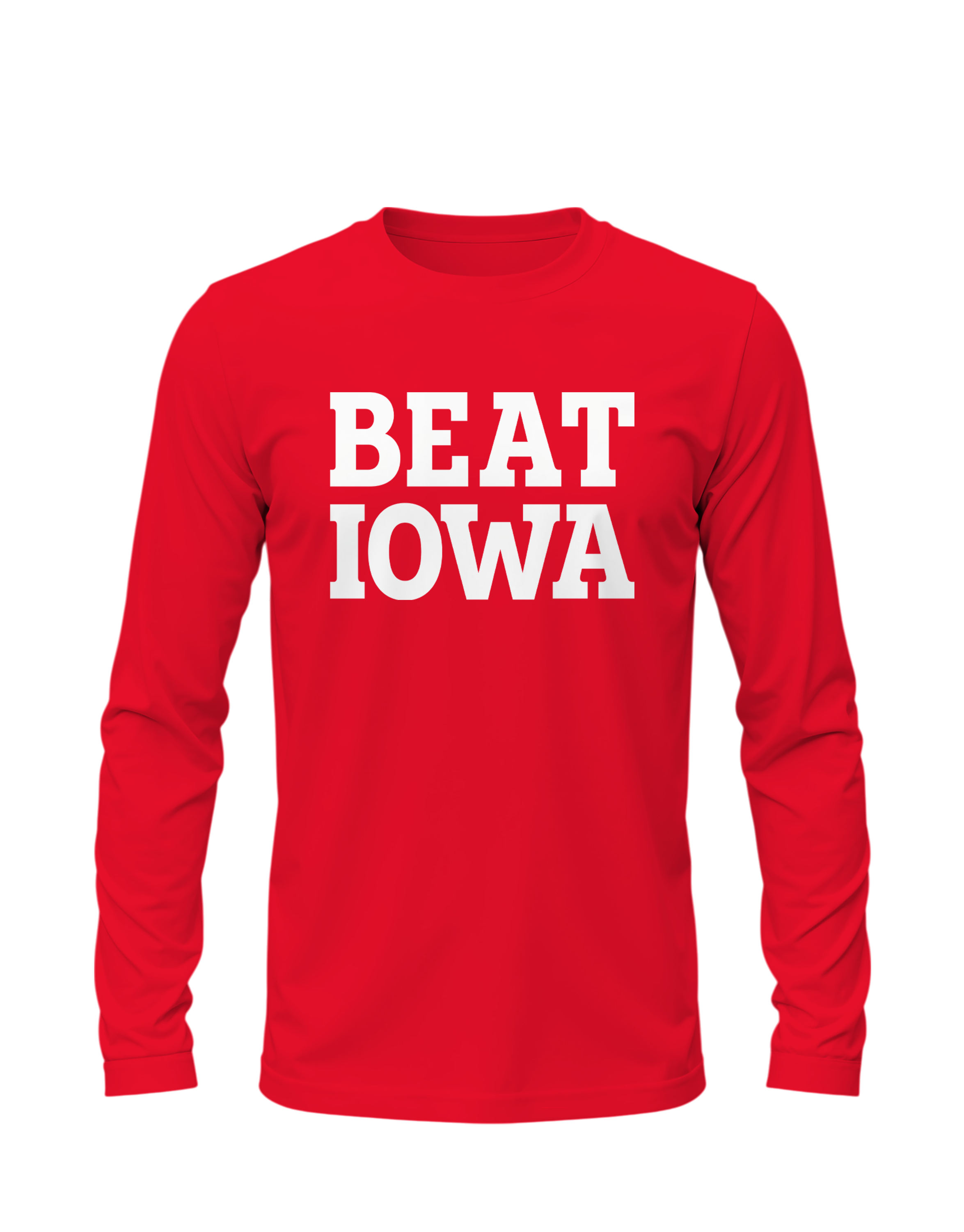 Beat Iowa Red Long Sleeve Tee - Nebraska Cornhuskers