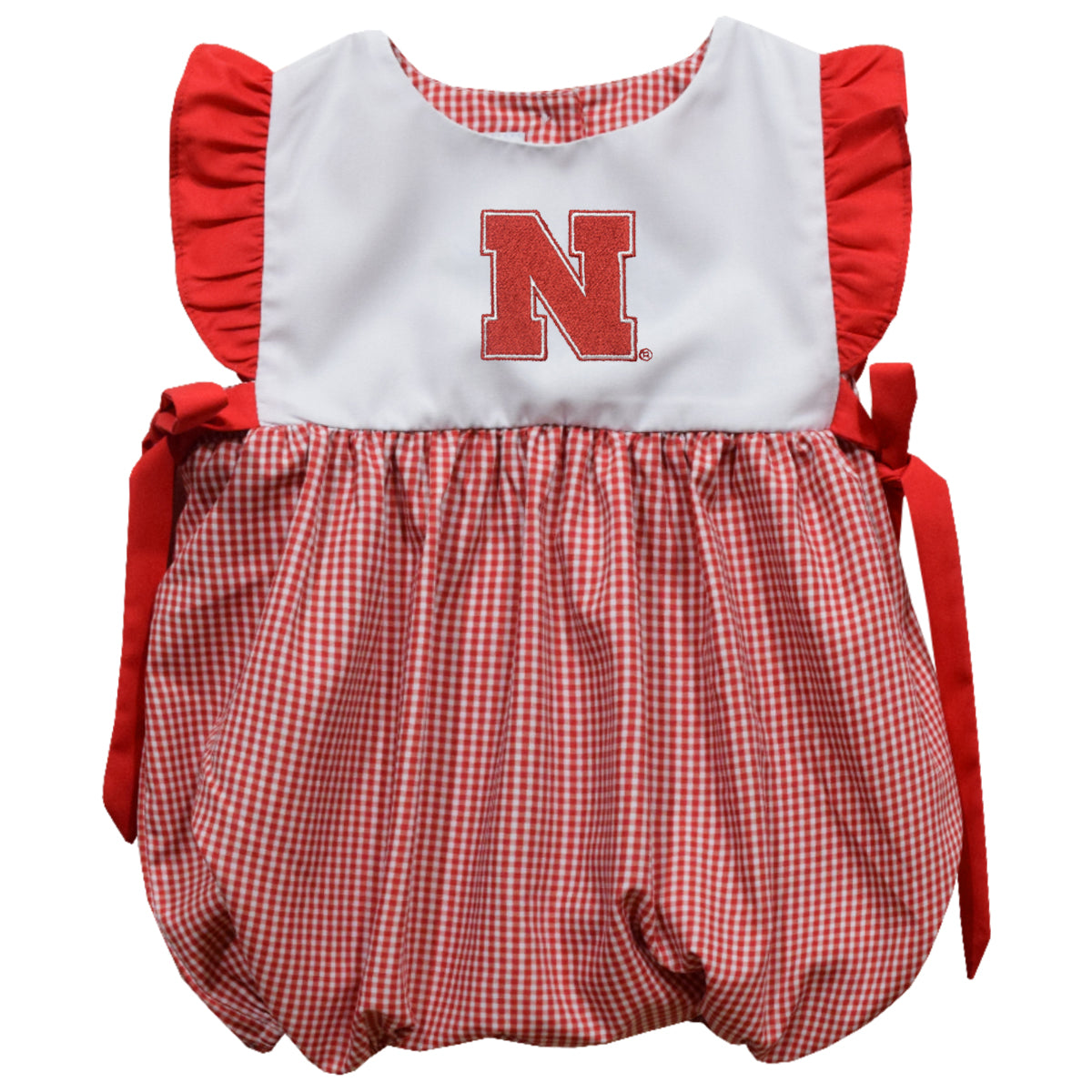 Bessie Infant Mini Check Girls Bubble Onesie - Nebraska Cornhuskers