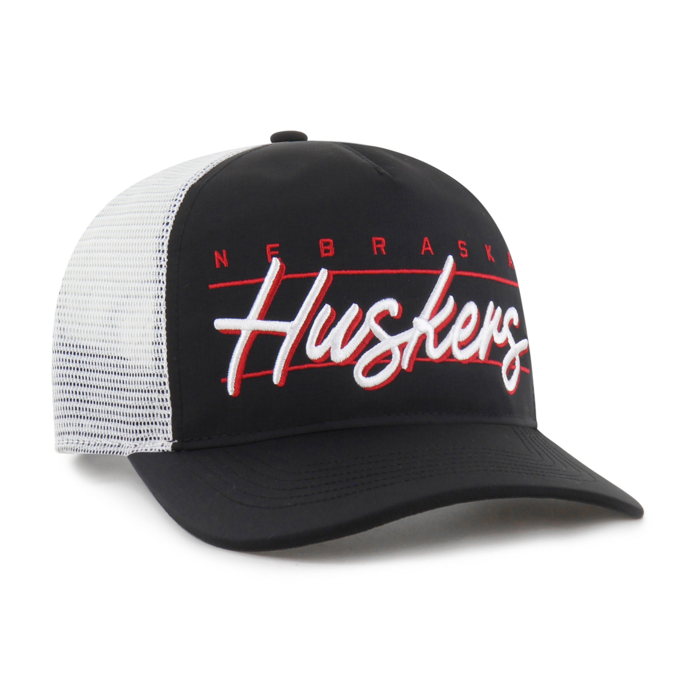 Black Brrr Condor Mesh '47 Hitch Hat, Curved Bill, Snapback - Nebraska Cornhuskers