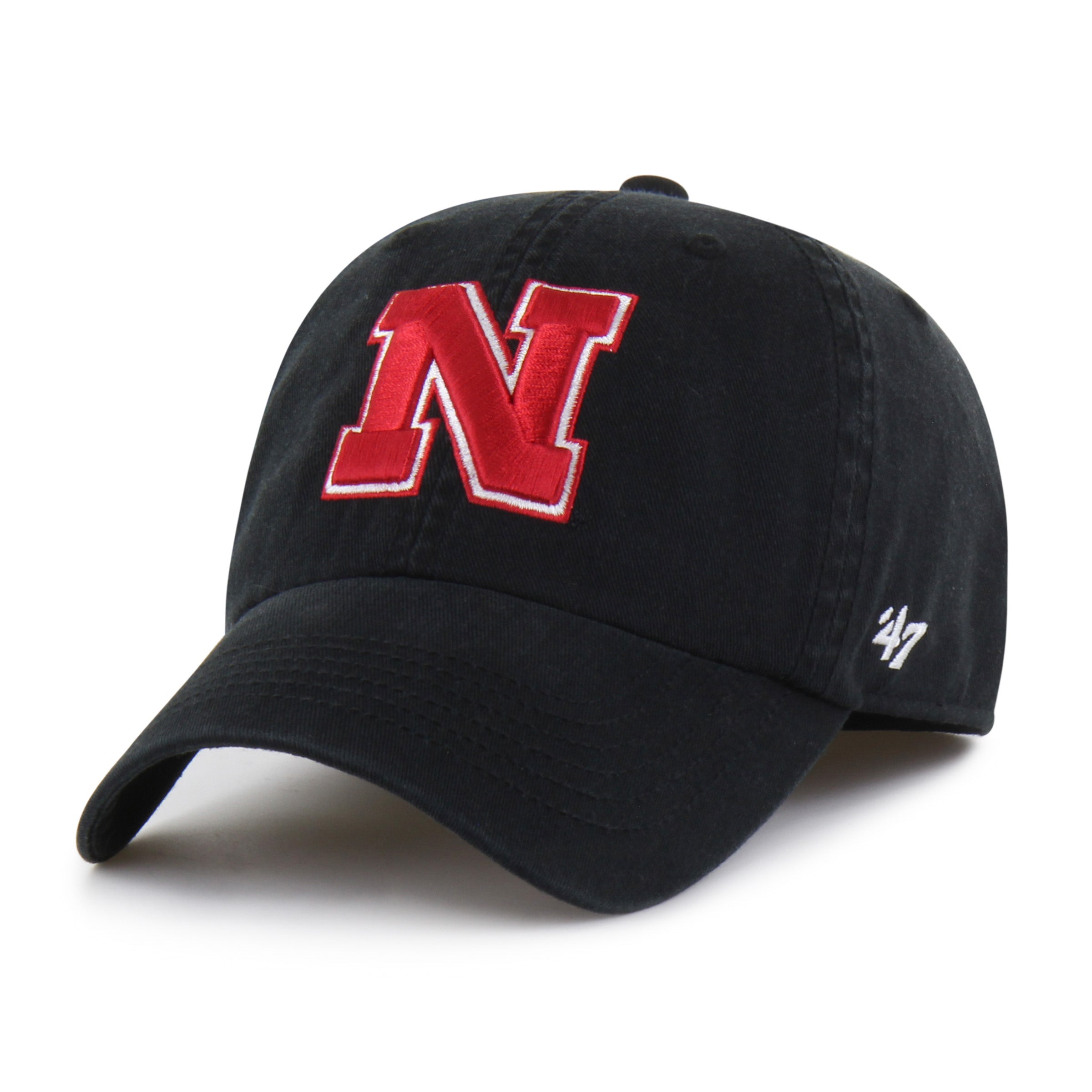 Black Classic '47 Franchise Hat, Curved Bill, Fitted - Nebraska Cornhuskers