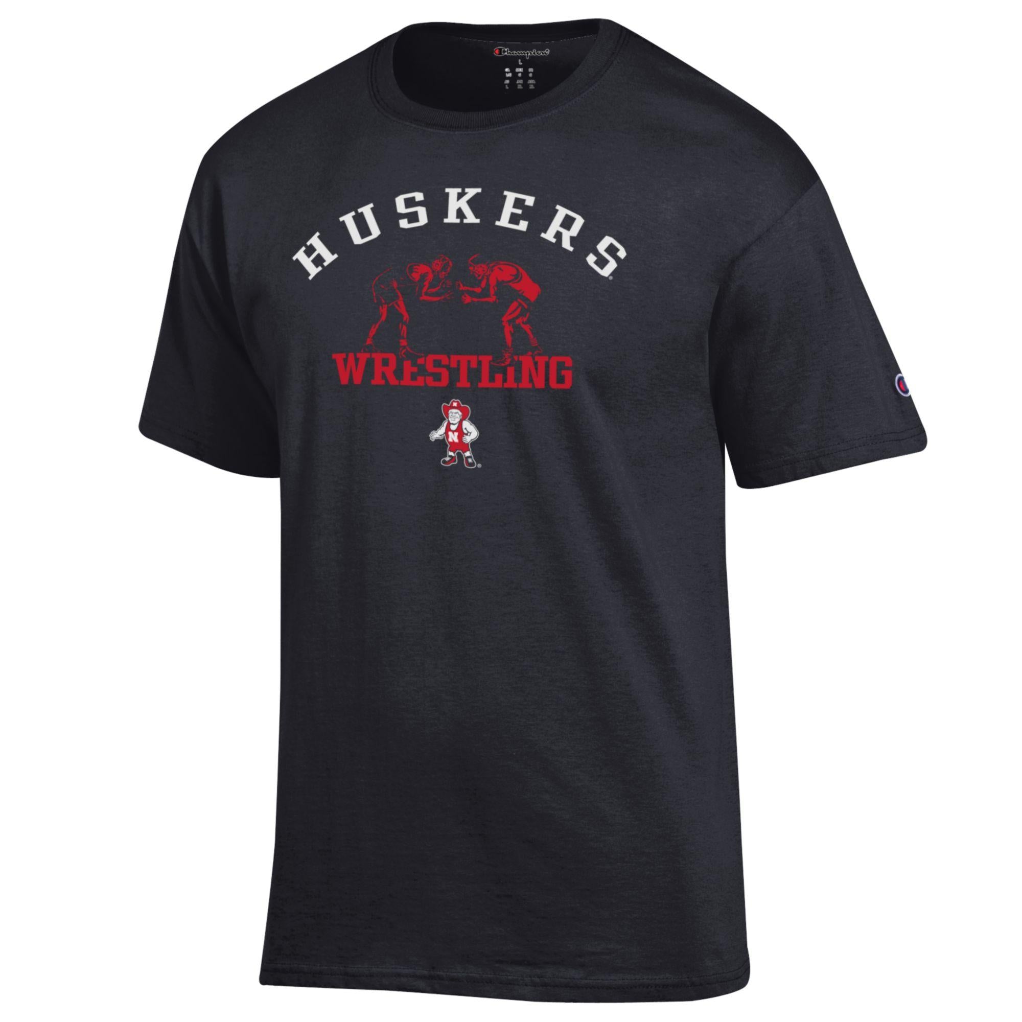 Black Huskers Wrestling Herbie Tee - Nebraska Cornhuskers