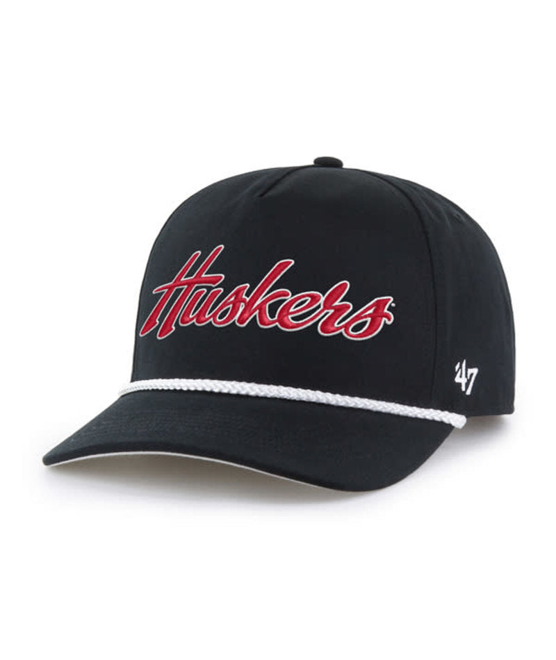Black Overhand '47 Hitch Hat, Curved Bill, Snapback - Nebraska Cornhuskers